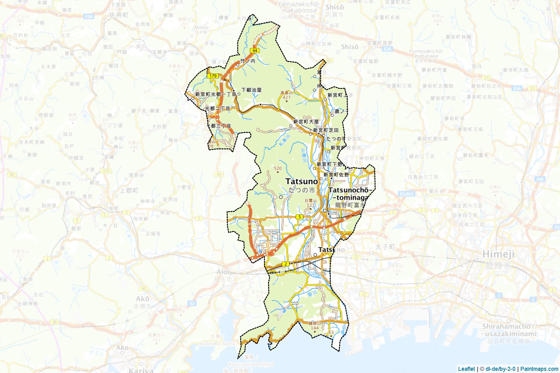 Tatsuno (Hyogo Prefecture) Map Cropping Samples-1