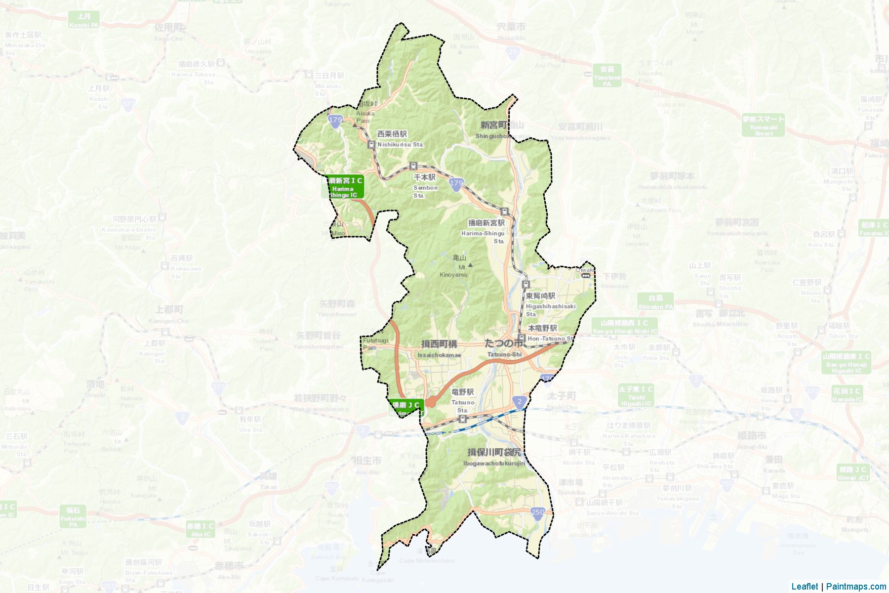 Tatsuno (Hyogo Prefecture) Map Cropping Samples-2