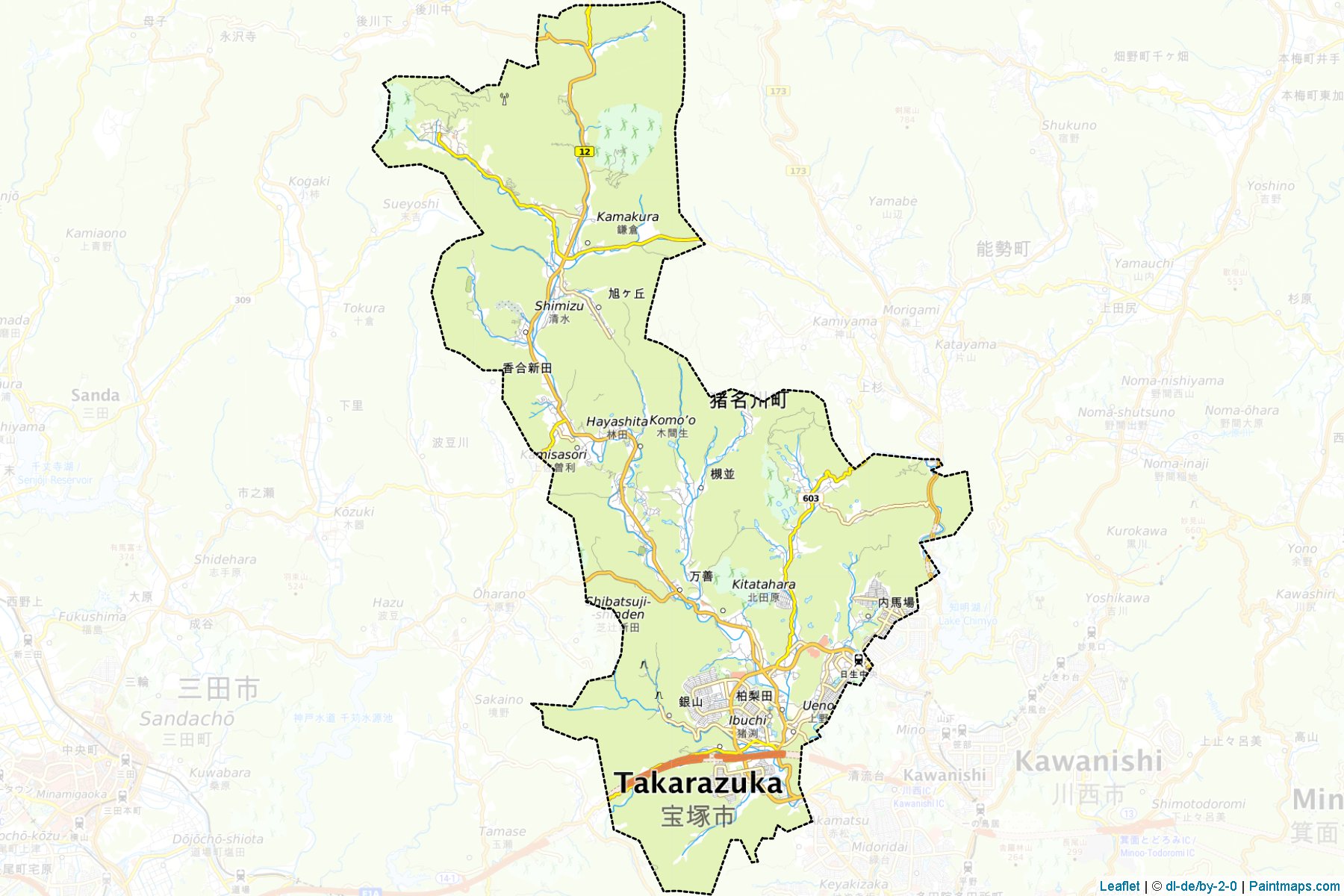 Inagawa (Hyogo Prefecture) Map Cropping Samples-1