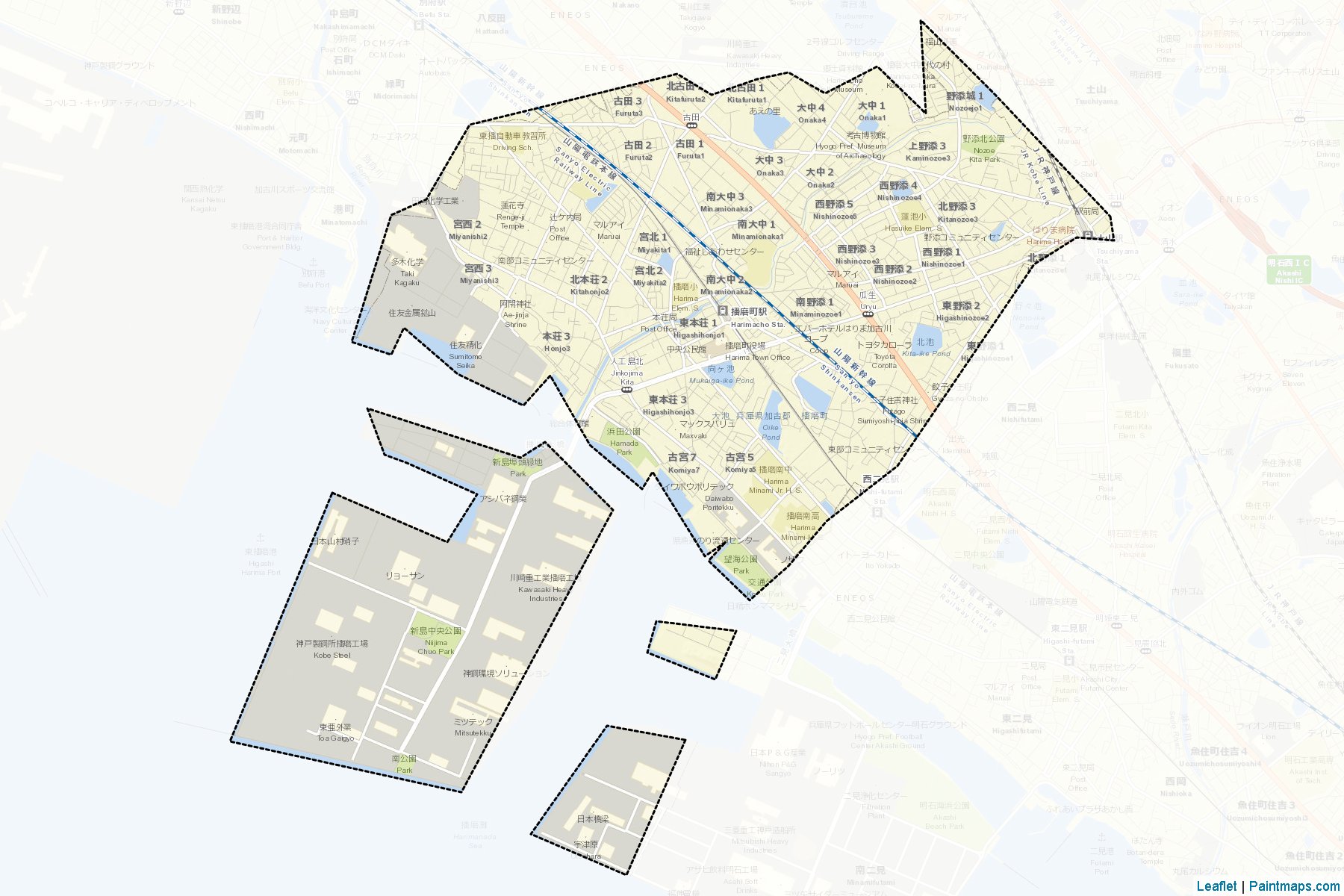 Muestras de recorte de mapas Harima (Hyōgo)-2