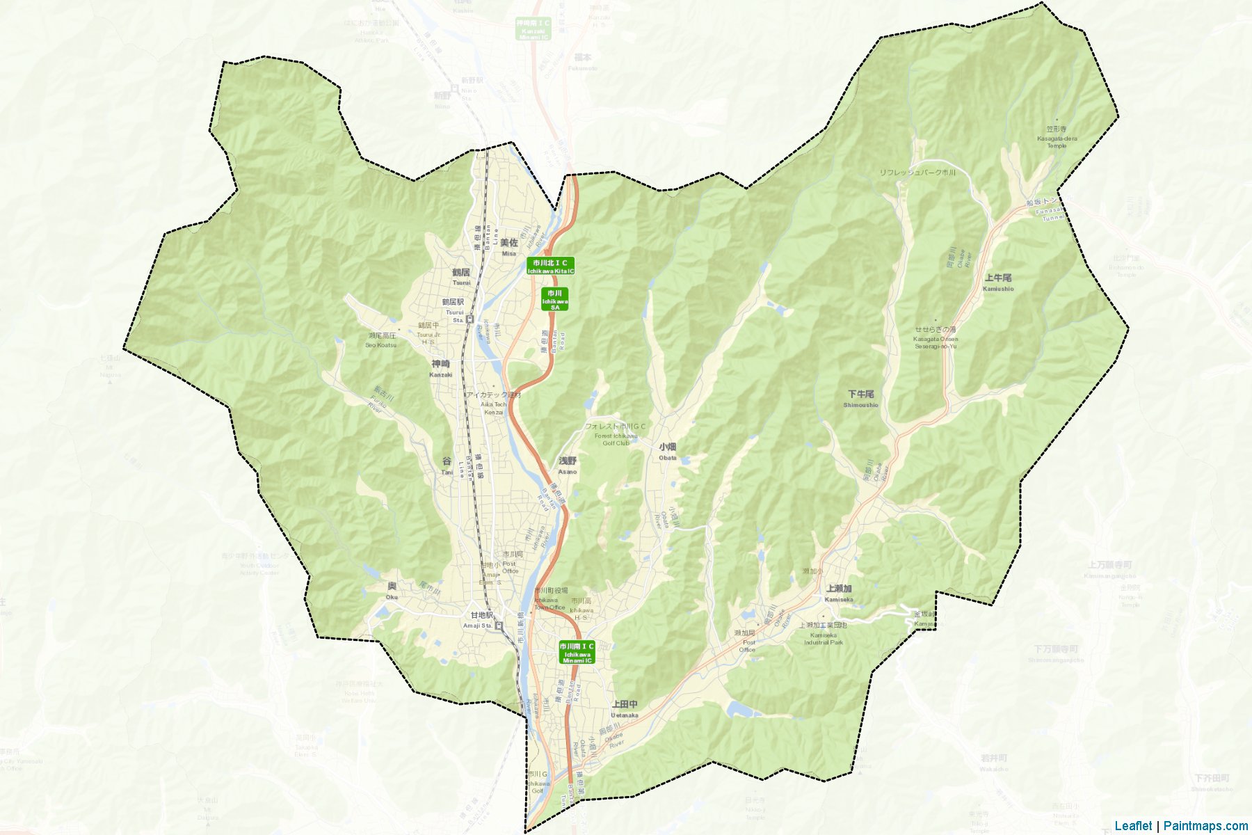 Muestras de recorte de mapas Ichikawa (Hyōgo)-2