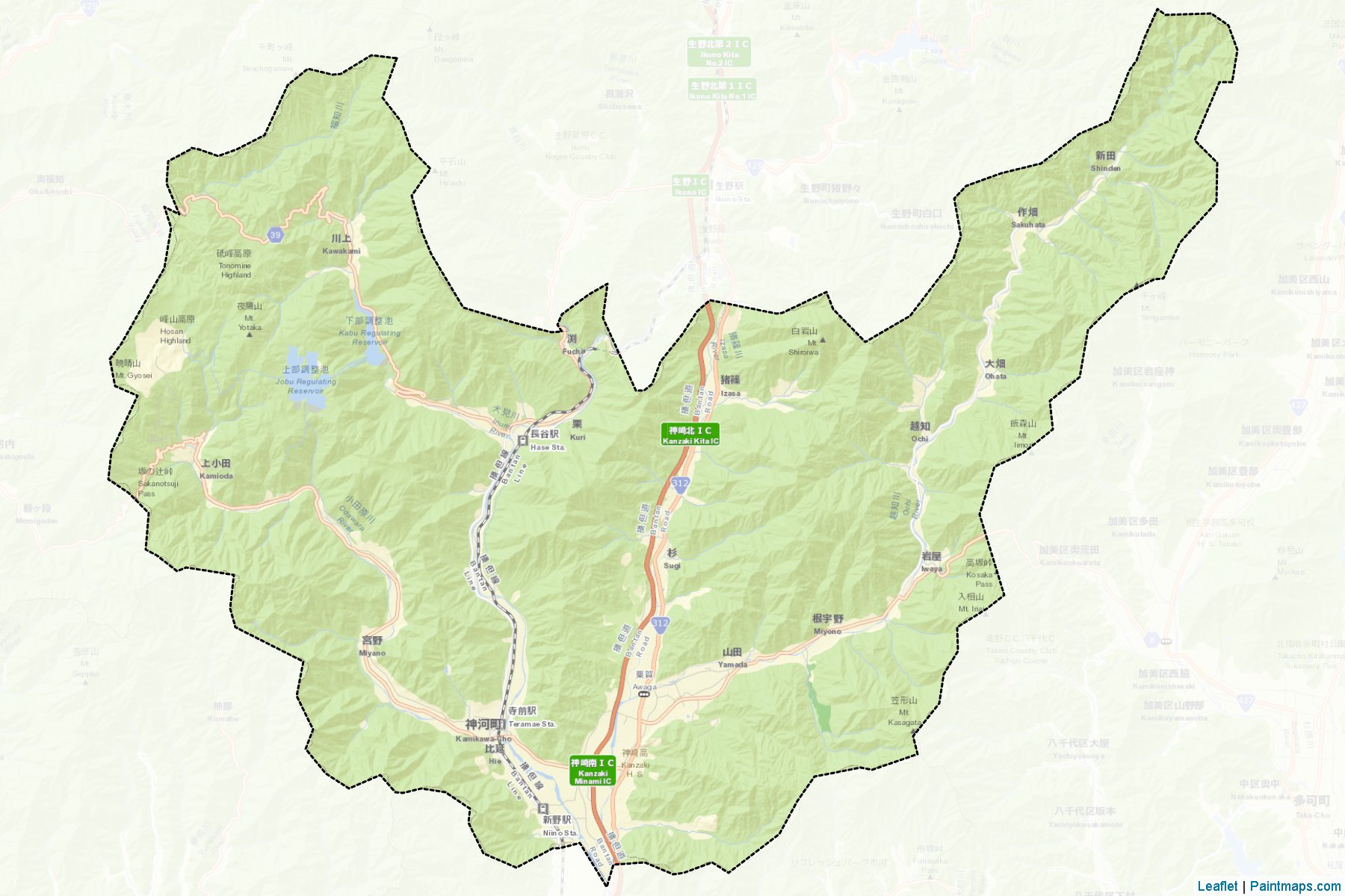 Kamikawa (Hyogo Prefecture) Map Cropping Samples-2