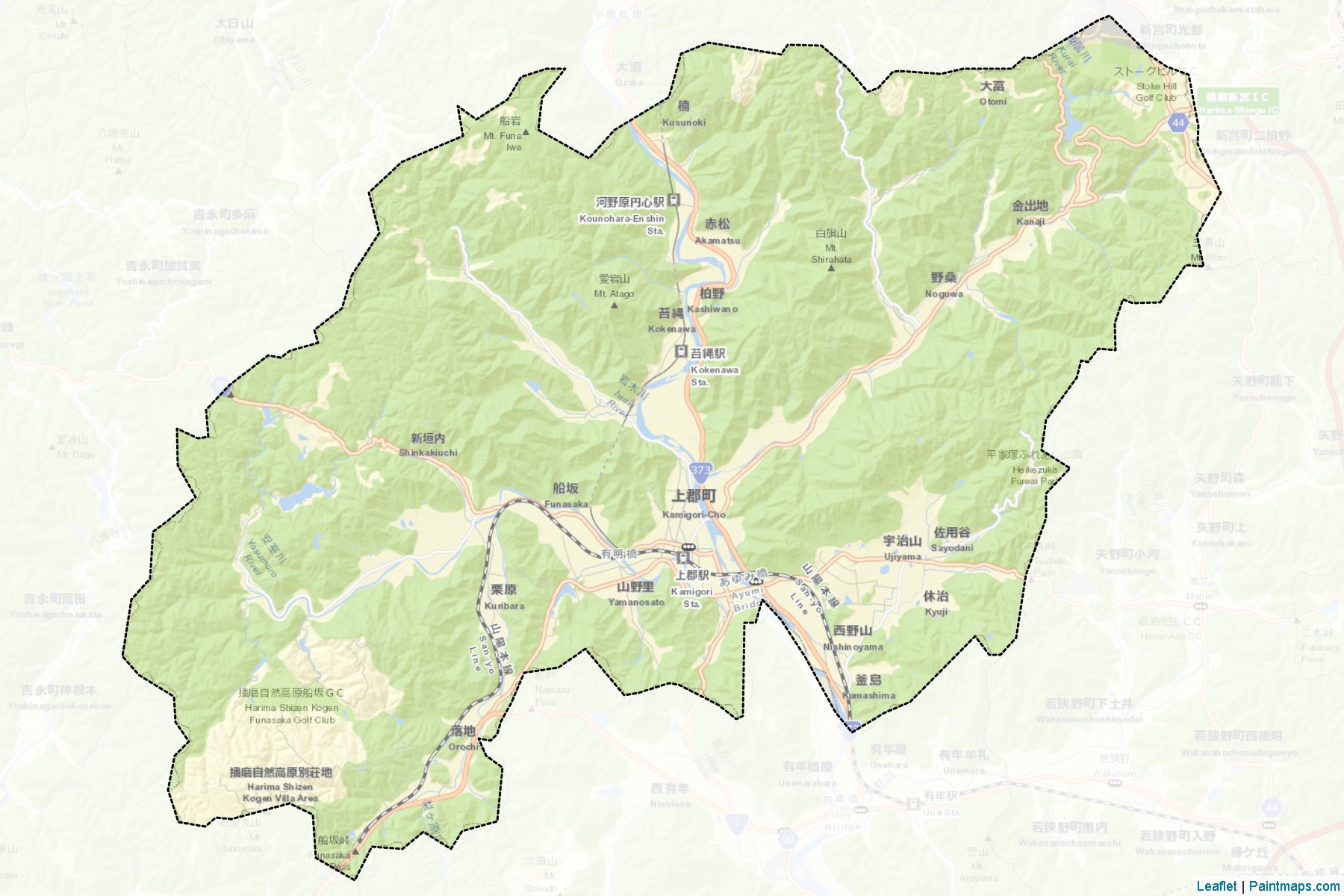 Kamigori (Hyogo Prefecture) Map Cropping Samples-2