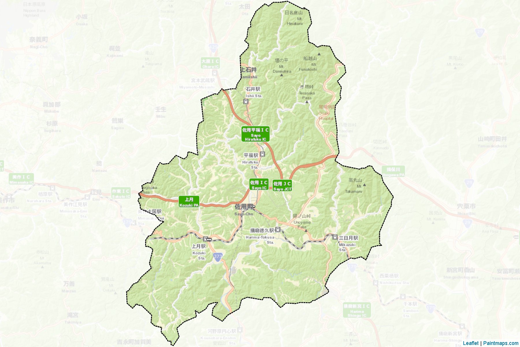 Sayo (Hyogo Prefecture) Map Cropping Samples-2