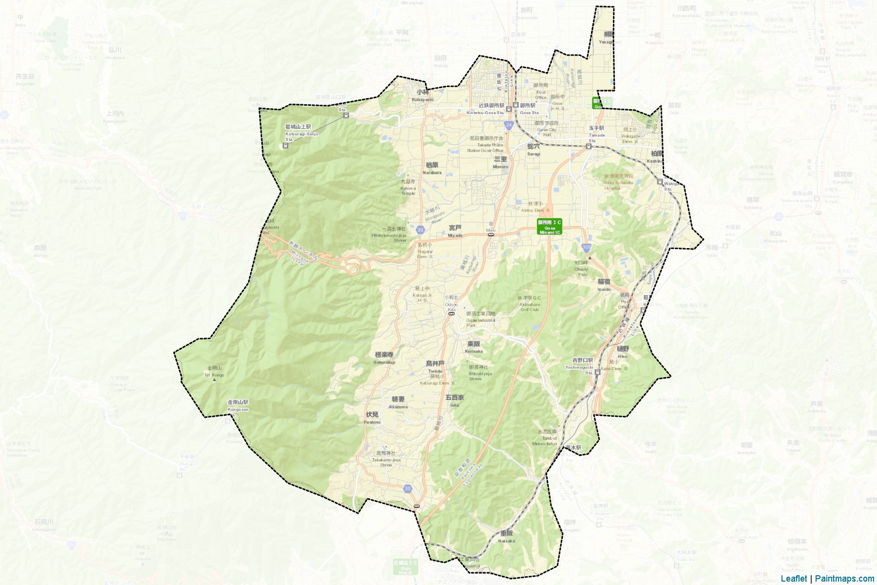 Muestras de recorte de mapas Gose (Nara)-2