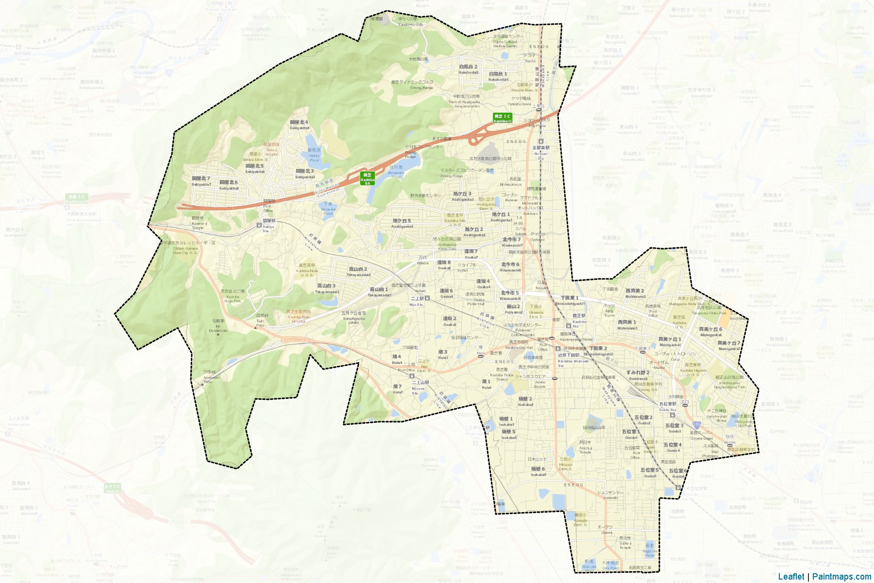 Kashiba (Nara Prefecture) Map Cropping Samples-2