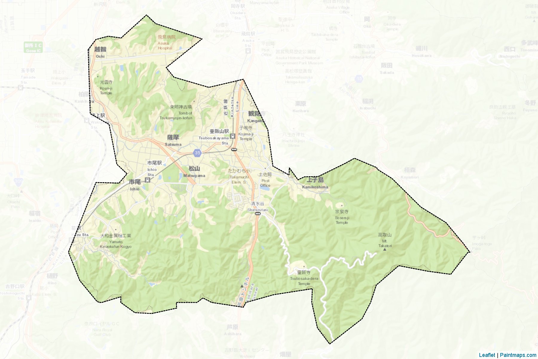 Takatori (Nara Prefecture) Map Cropping Samples-2