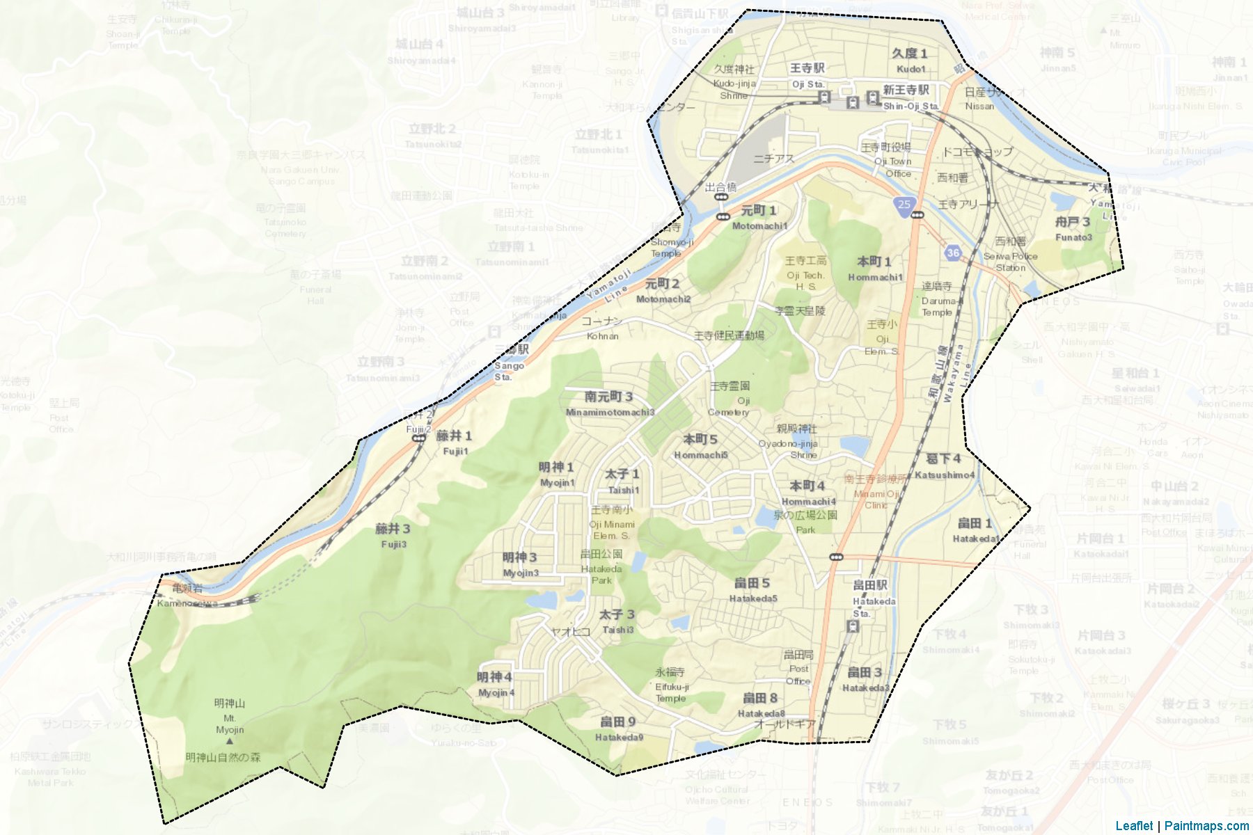 Oji (Nara Prefecture) Map Cropping Samples-2