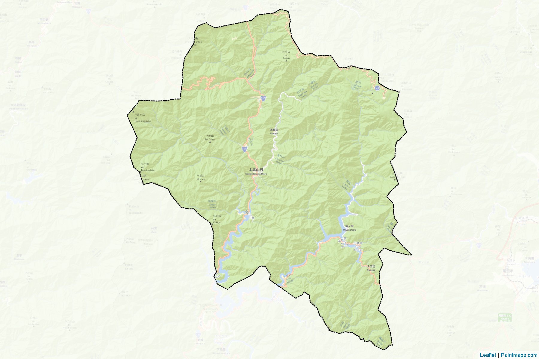 Kamikitayama (Nara Prefecture) Map Cropping Samples-2