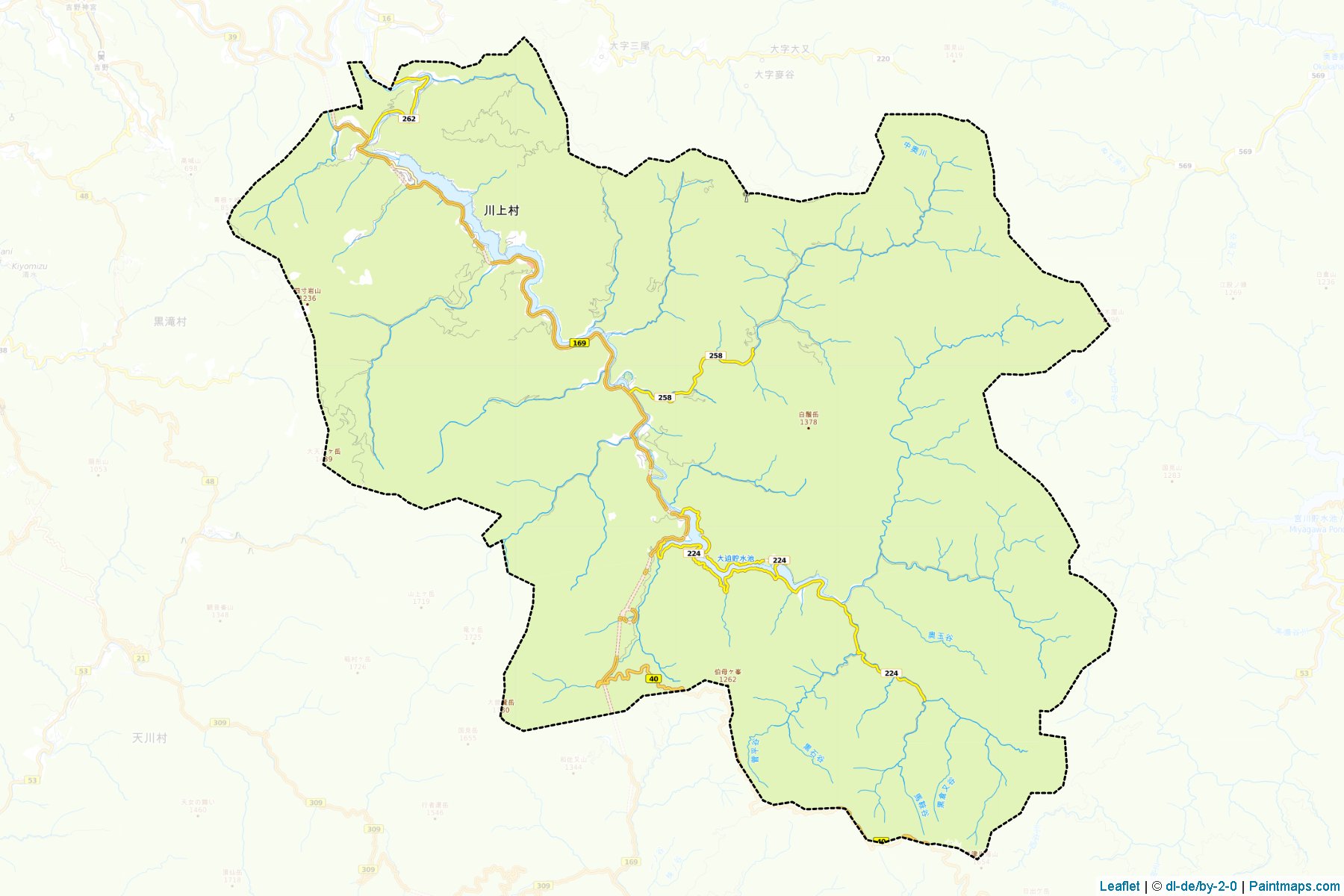 Muestras de recorte de mapas Kawakami (Nara)-1