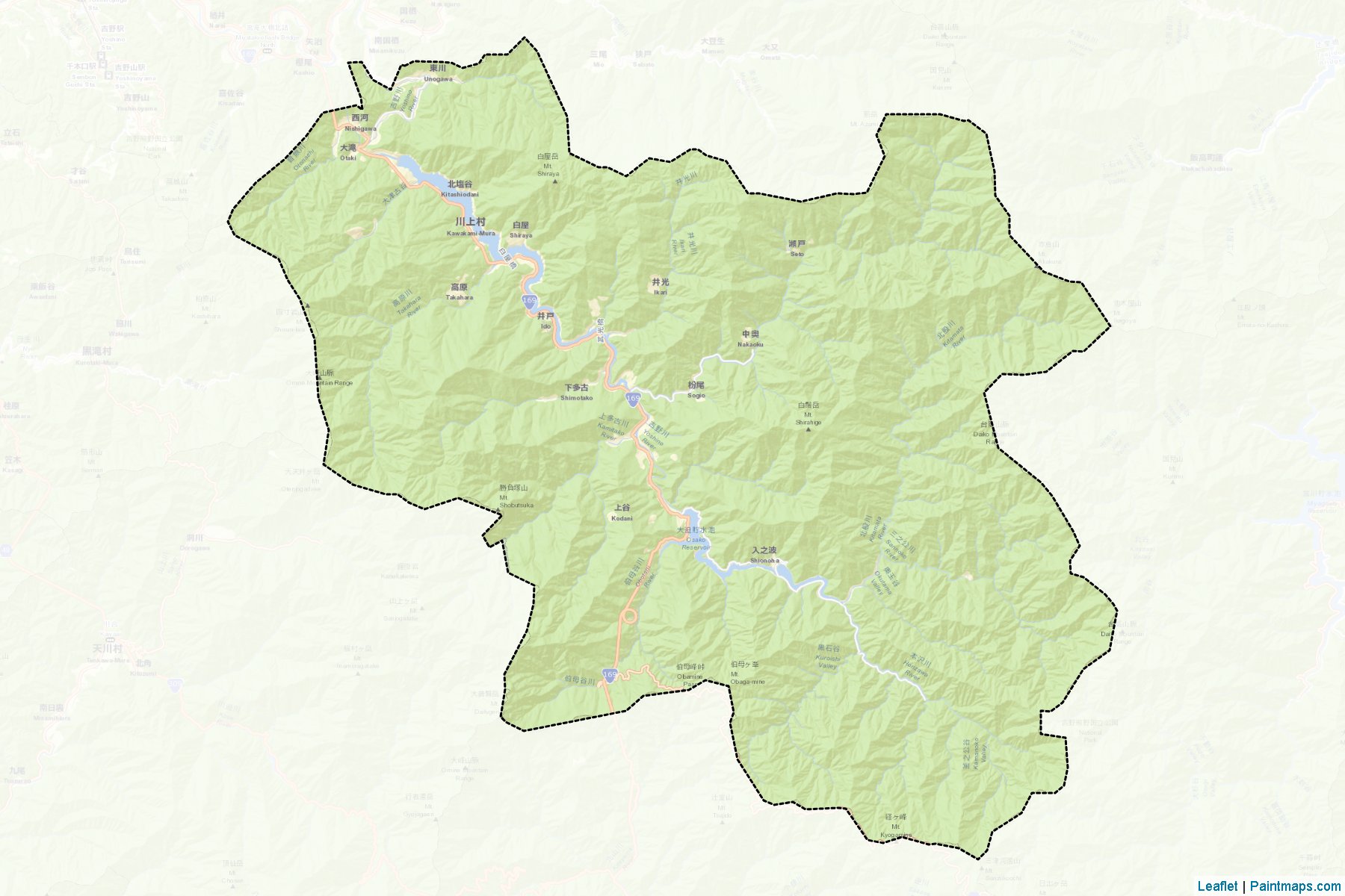 Muestras de recorte de mapas Kawakami (Nara)-2