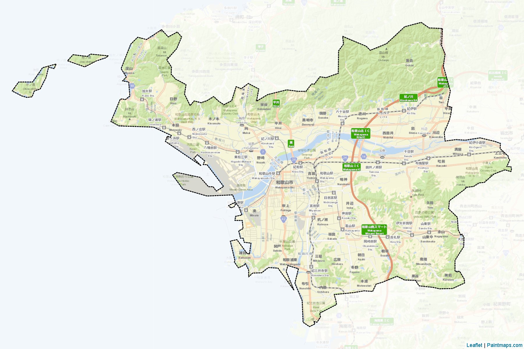 Wakayama (Wakayama Prefecture) Map Cropping Samples-2