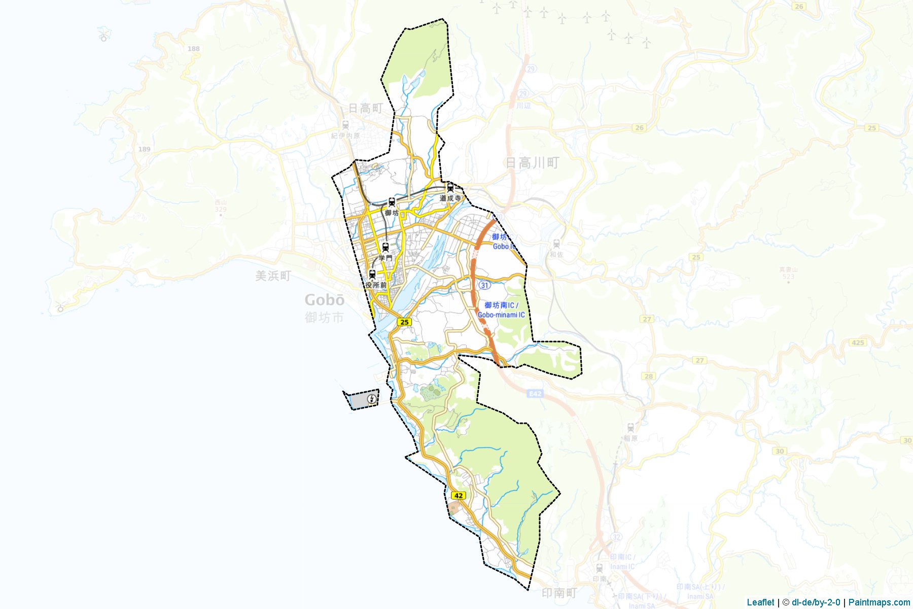 Gobo (Wakayama Prefecture) Map Cropping Samples-1