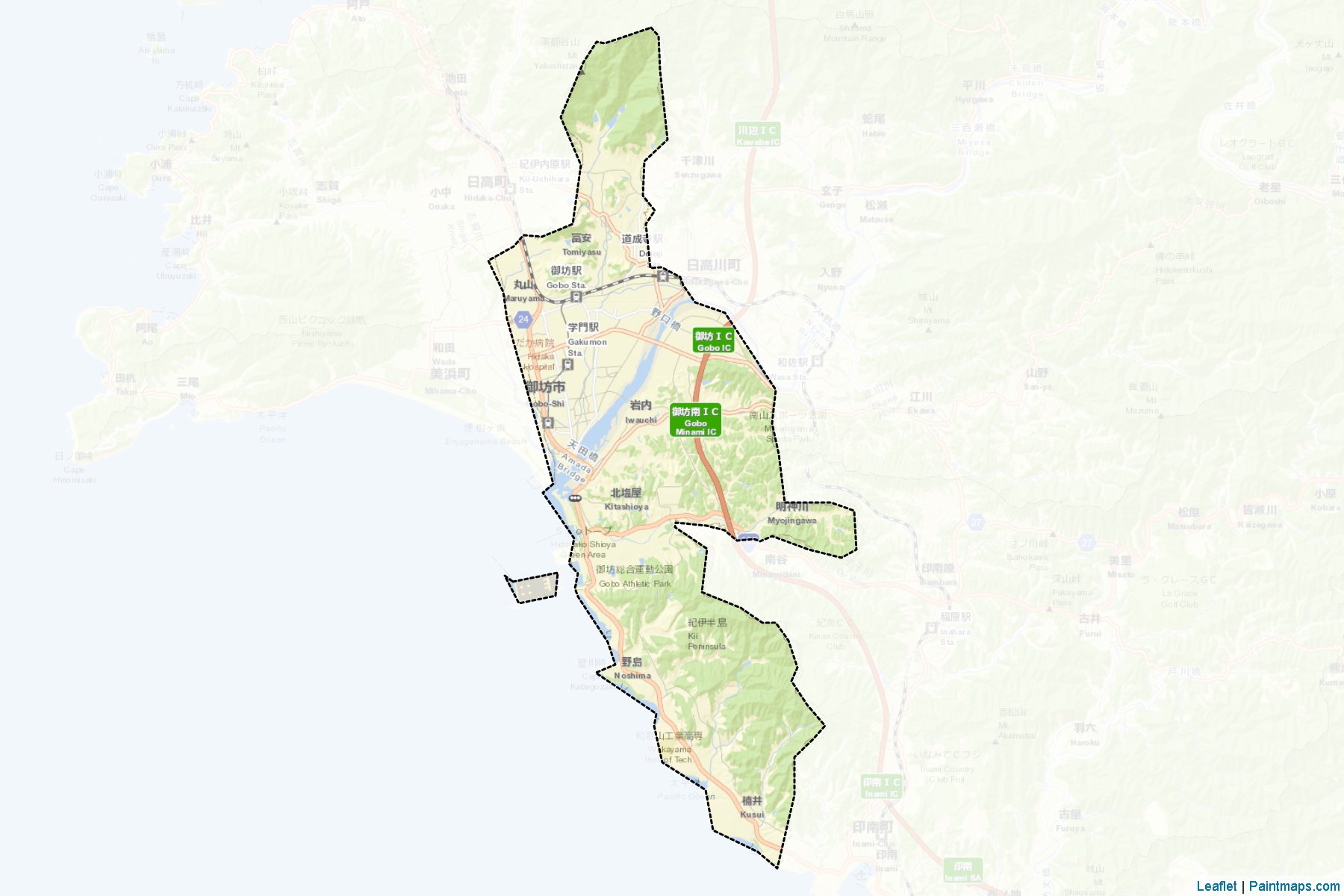 Gobo (Wakayama Prefecture) Map Cropping Samples-2