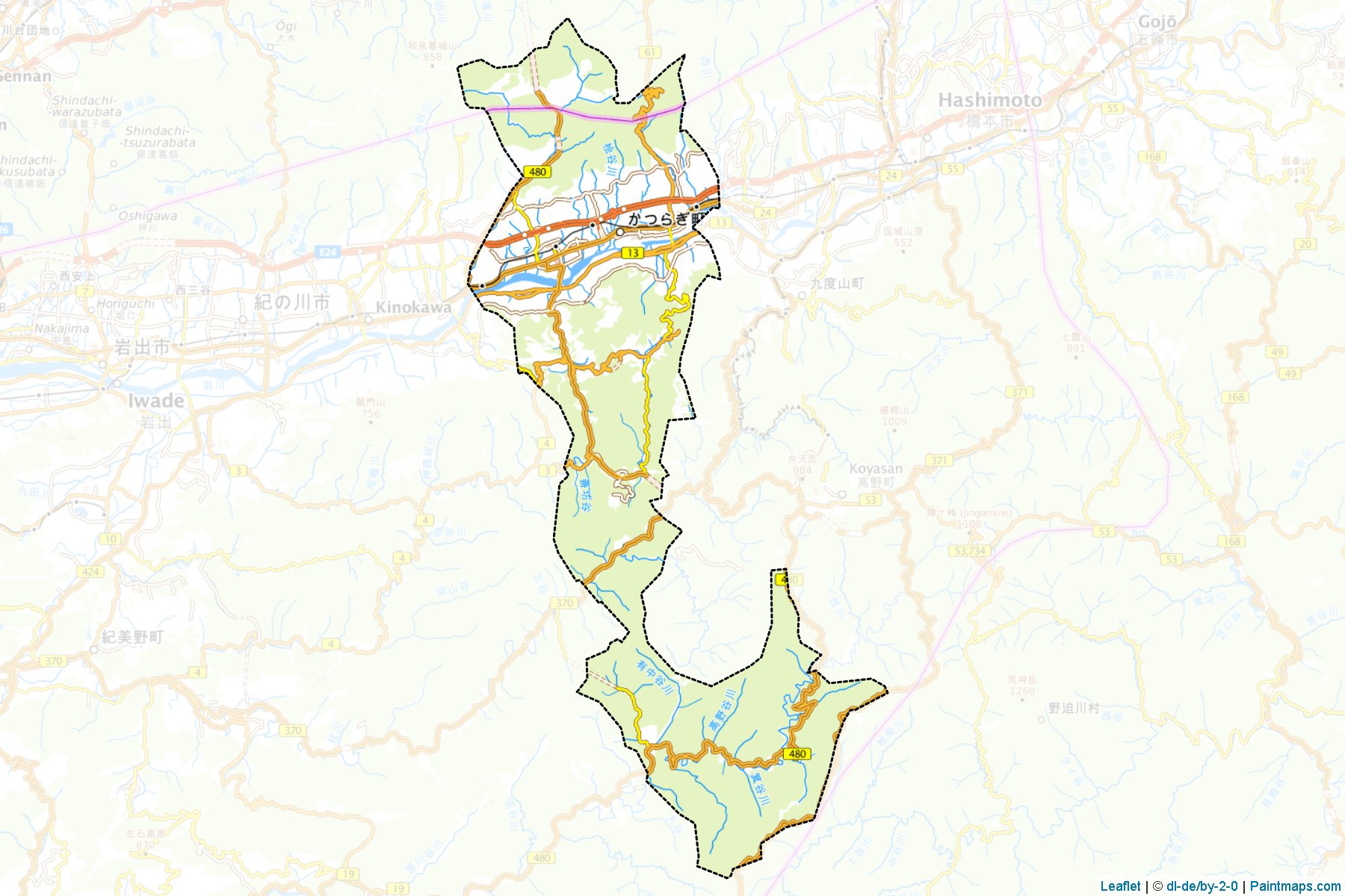 Muestras de recorte de mapas Katsuragi (Wakayama)-1