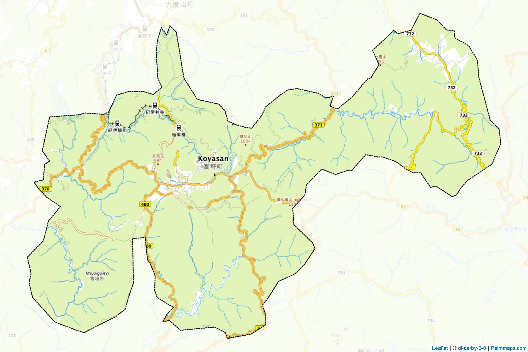 Koya (Wakayama Prefecture) Map Cropping Samples-1