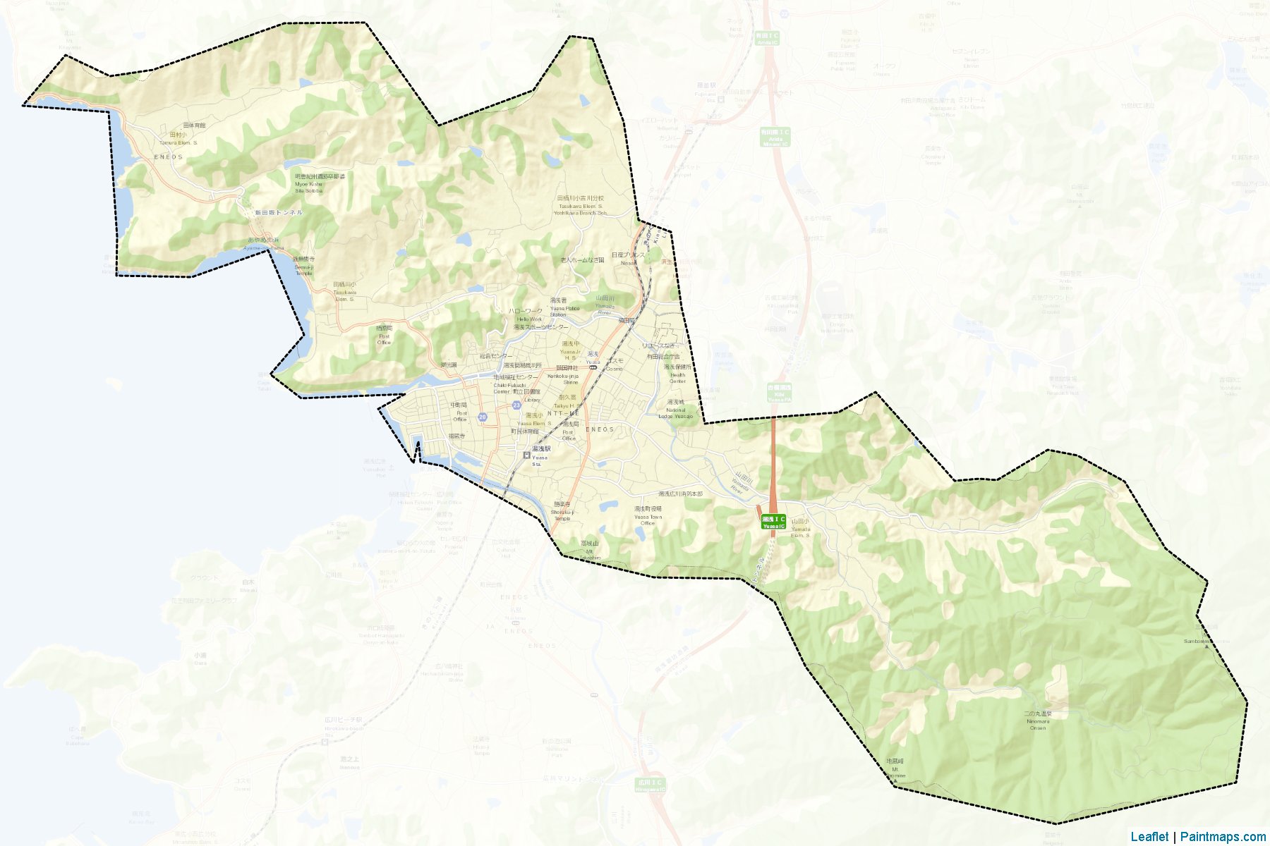 Yuasa (Wakayama Prefecture) Map Cropping Samples-2