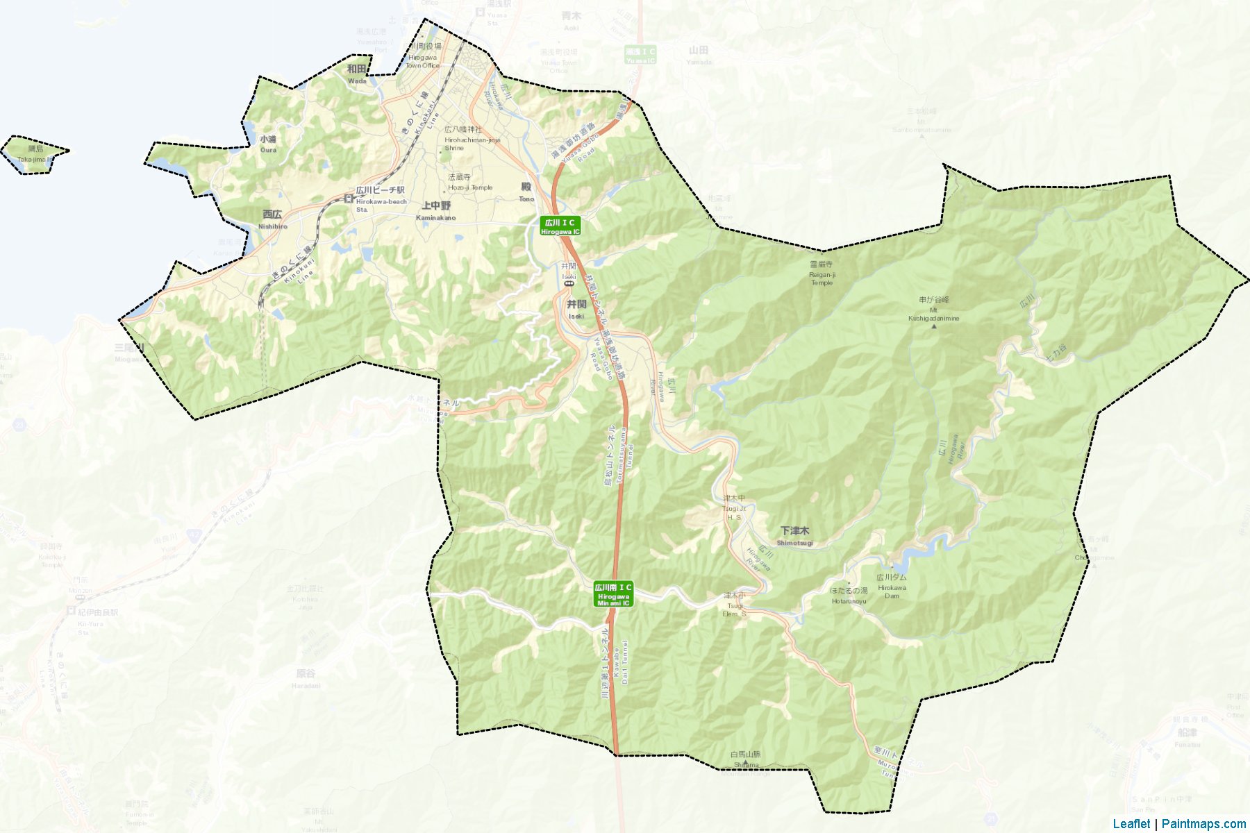 Hirogawa (Wakayama Prefecture) Map Cropping Samples-2