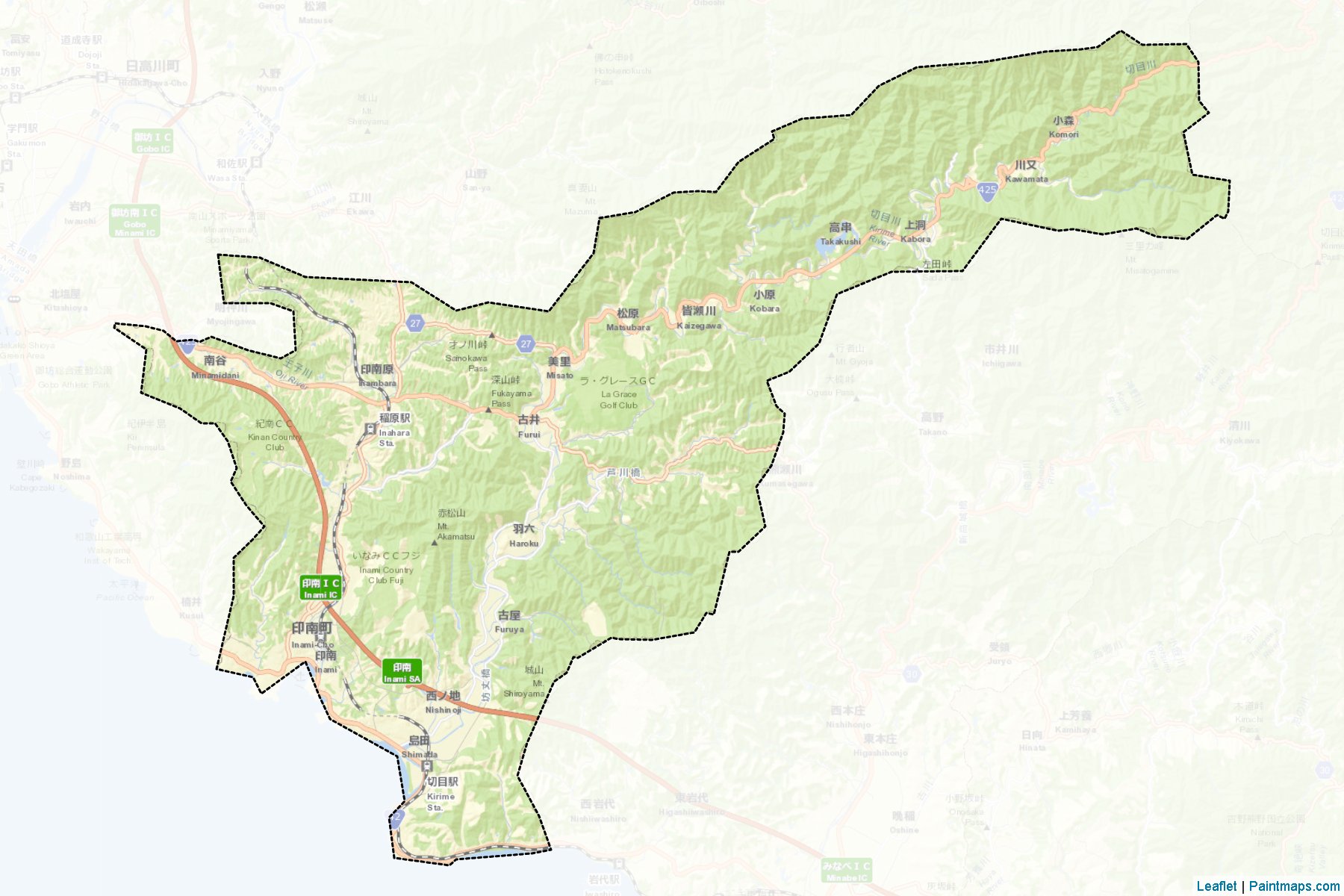 Muestras de recorte de mapas Inami (Wakayama)-2