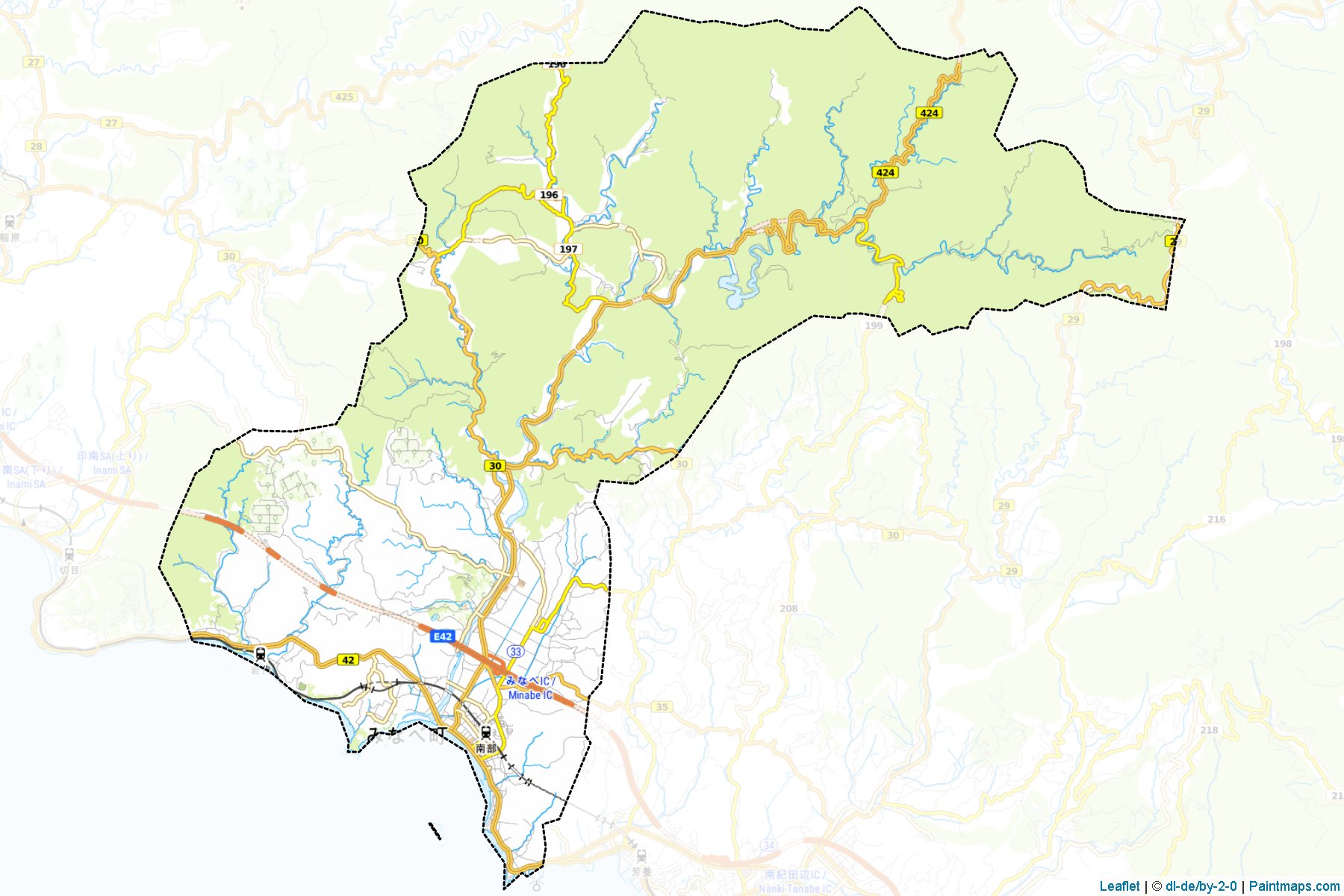 Minabe (Wakayama Prefecture) Map Cropping Samples-1