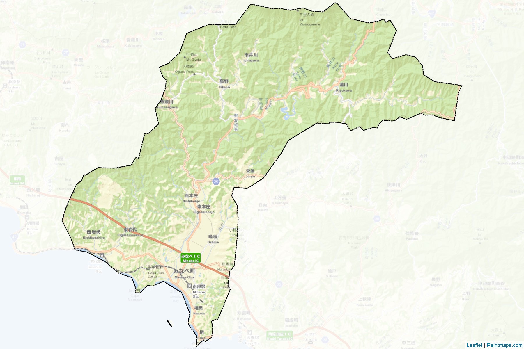 Minabe (Wakayama Prefecture) Map Cropping Samples-2