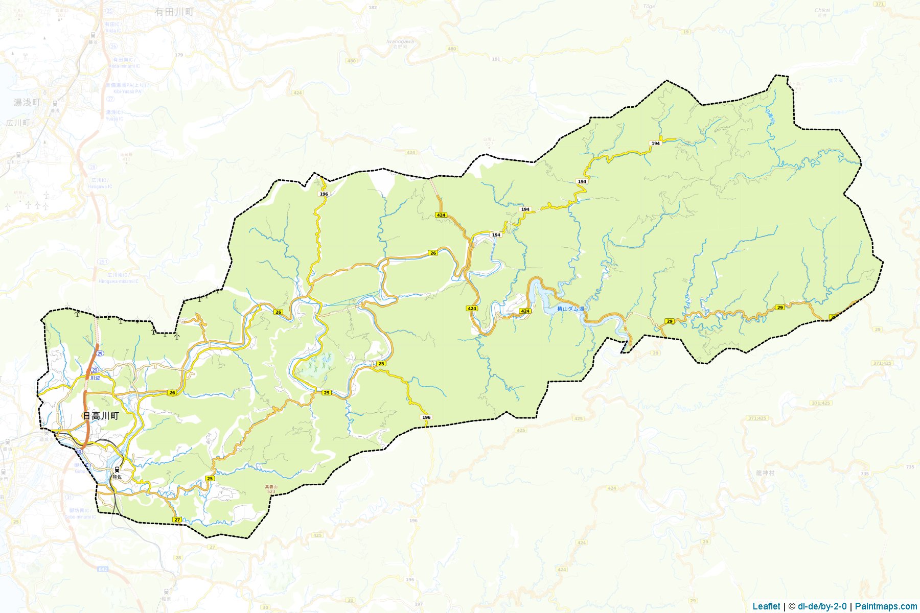 Muestras de recorte de mapas Hidakagawa (Wakayama)-1