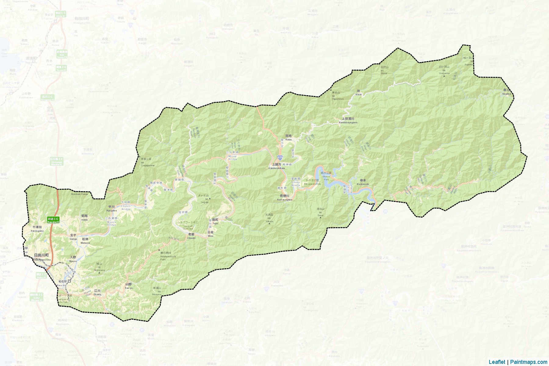 Muestras de recorte de mapas Hidakagawa (Wakayama)-2