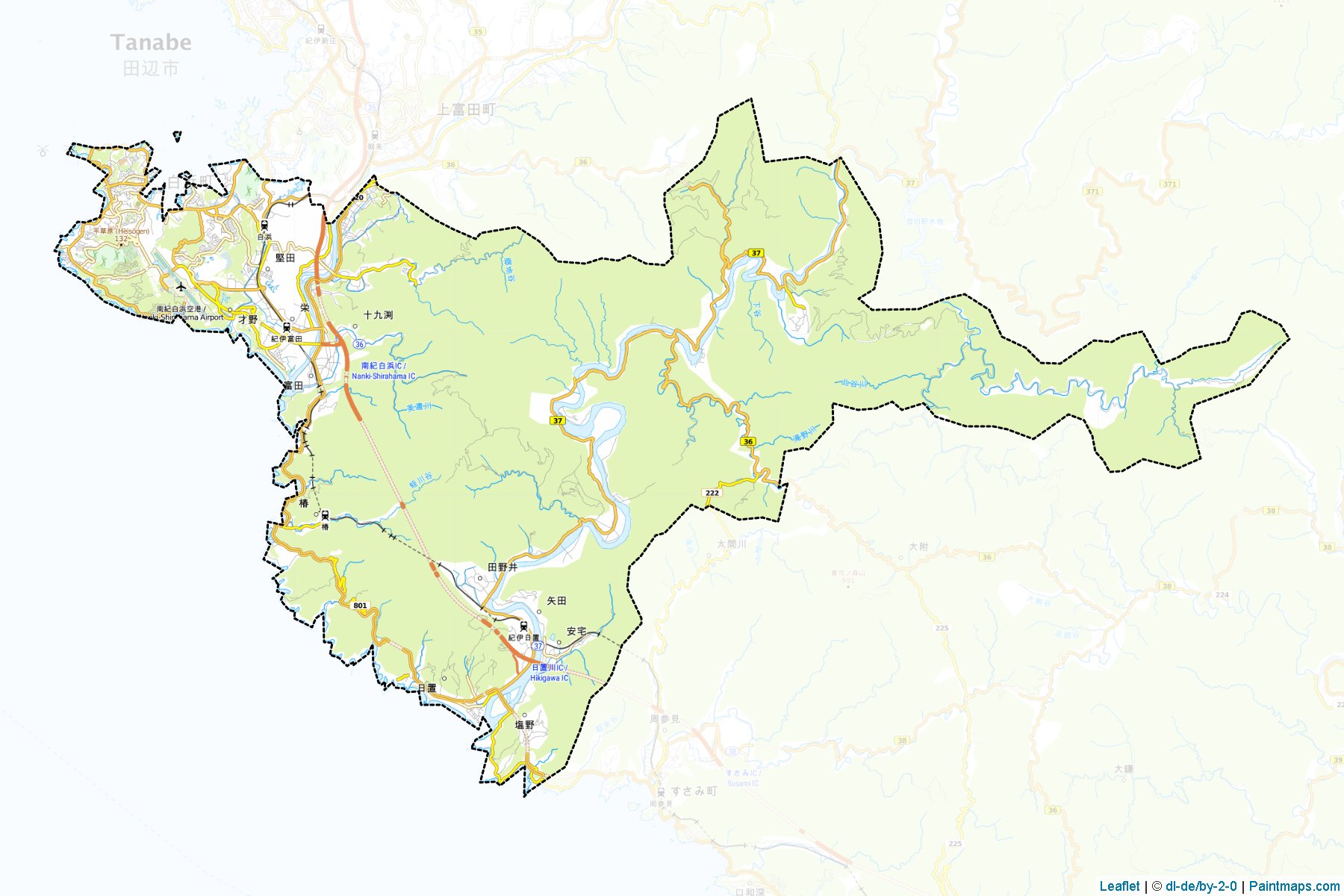 Shirahama (Wakayama Prefecture) Map Cropping Samples-1