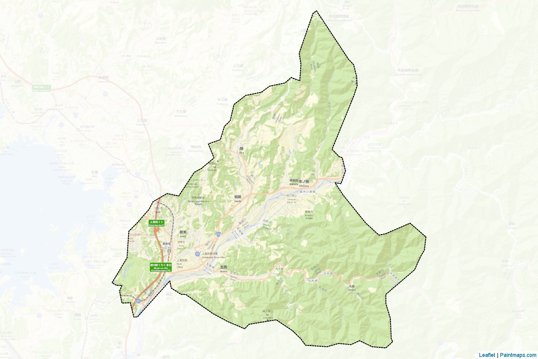 Muestras de recorte de mapas Kamitonda (Wakayama)-2