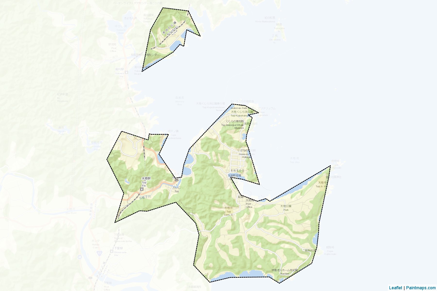 Muestras de recorte de mapas Taiji (Wakayama)-2