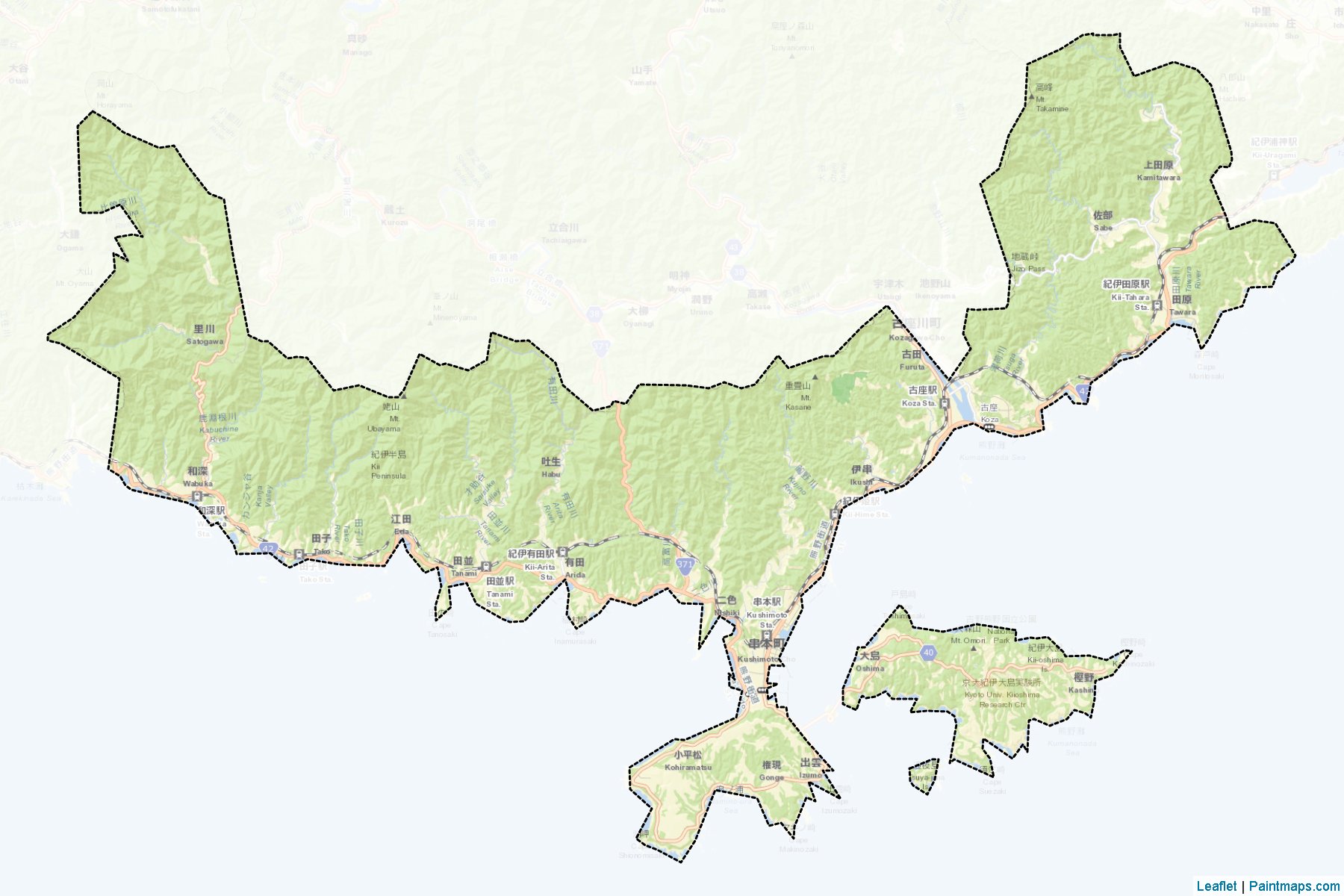 Muestras de recorte de mapas Kushimoto (Wakayama)-2