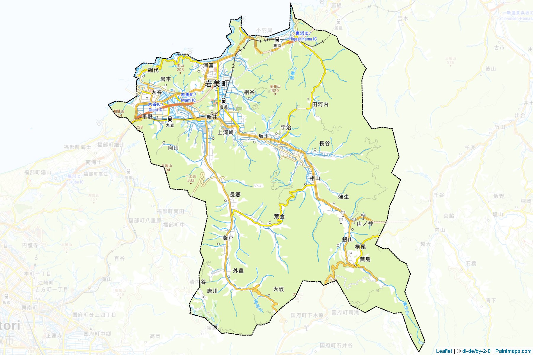 Make printable Iwami maps with border masking (cropping) using leaflet ...