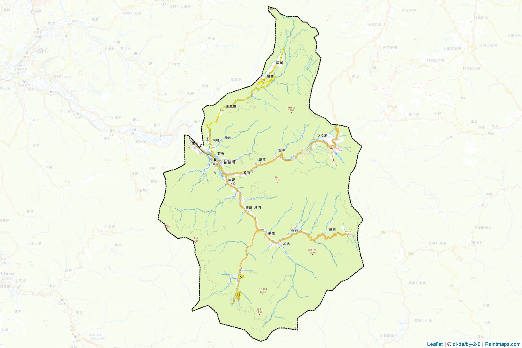 Muestras de recorte de mapas Wakasa (Tottori)-1