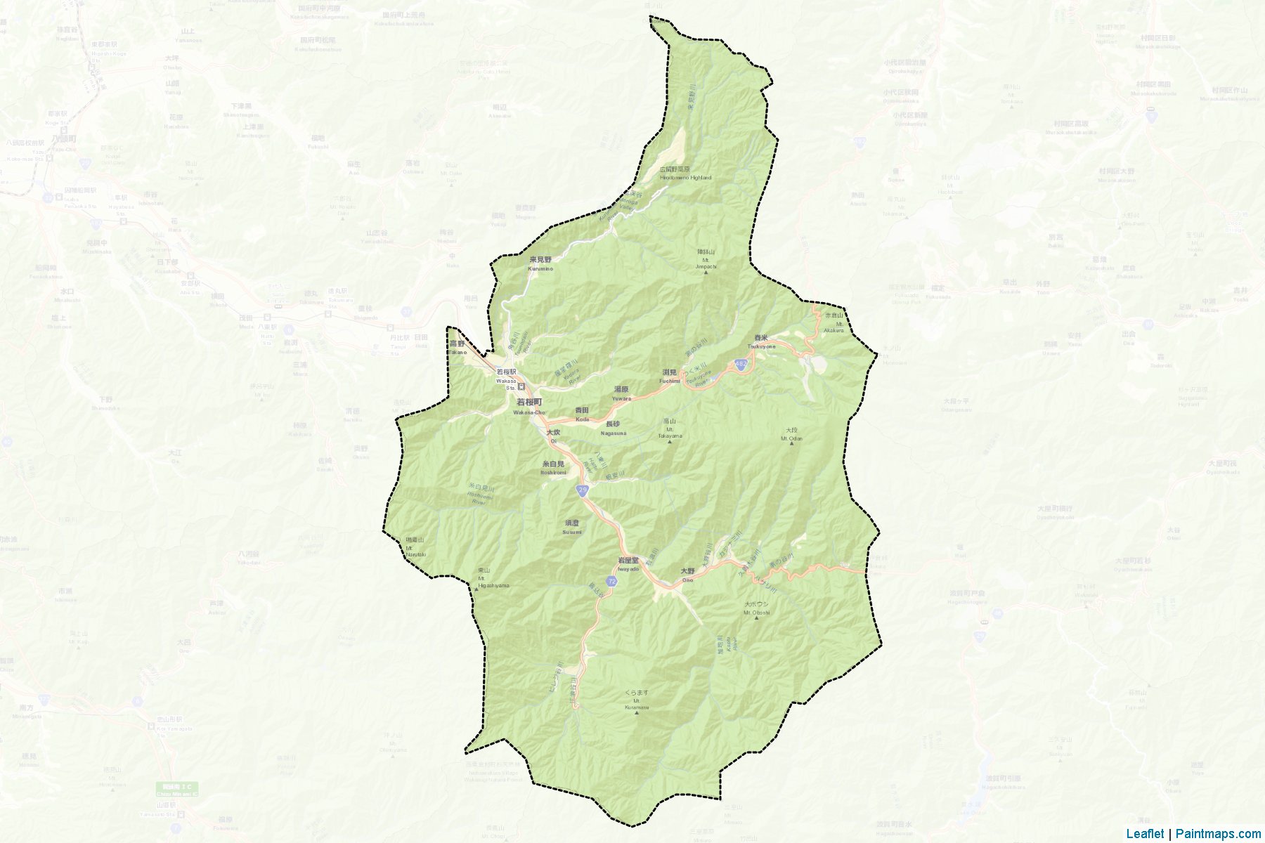 Wakasa (Tottori Prefecture) Map Cropping Samples-2