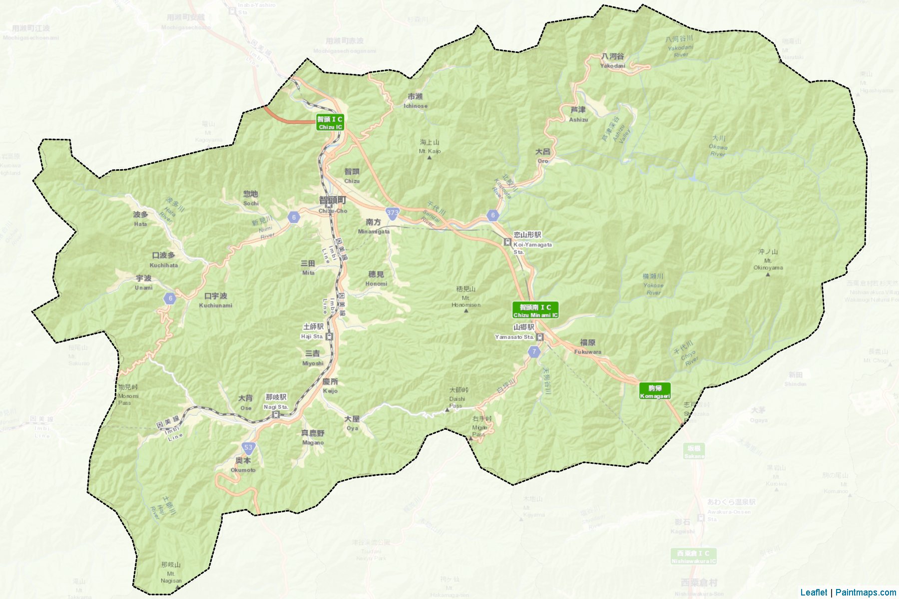 Chizu (Tottori Prefecture) Map Cropping Samples-2