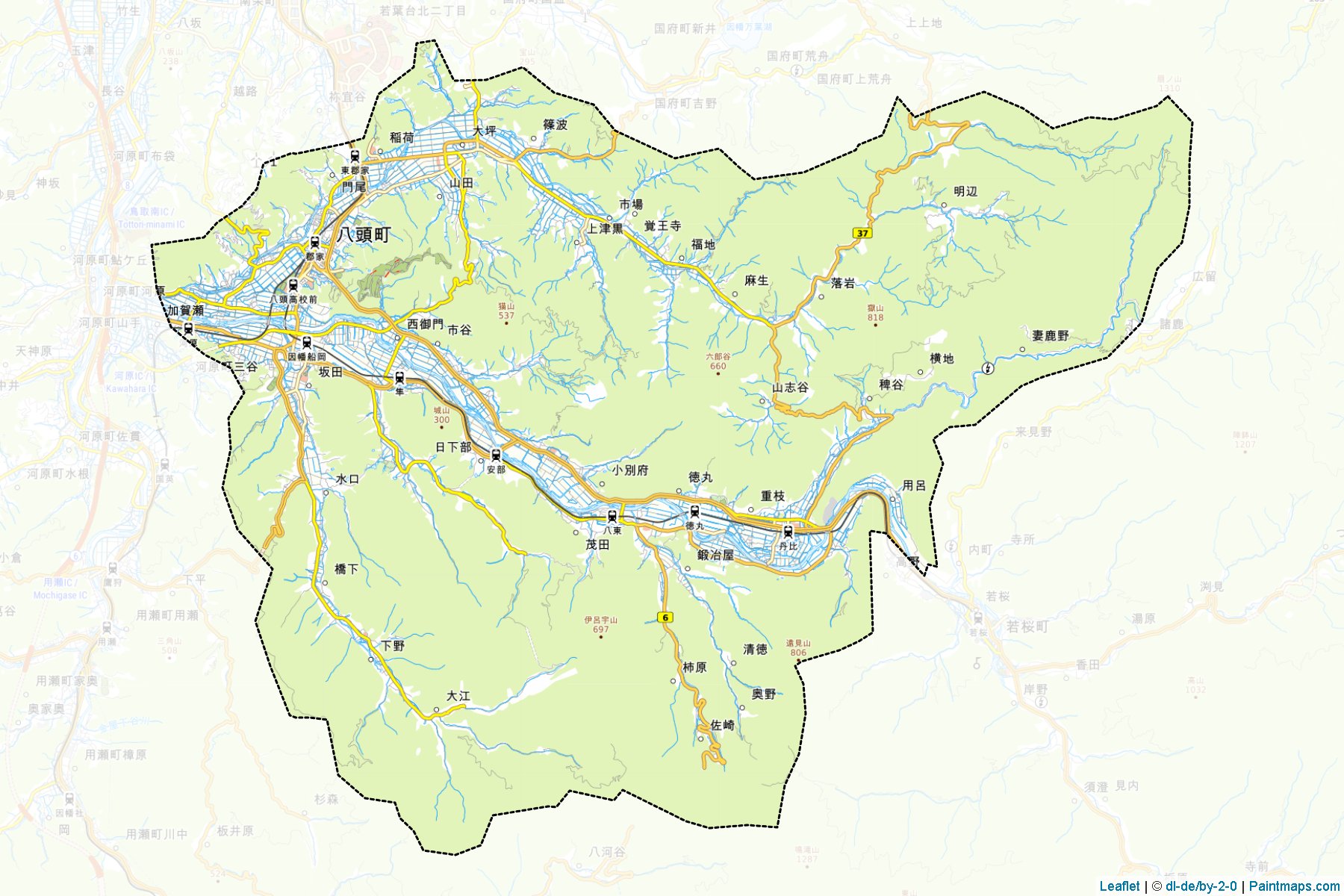 Yazu (Tottori Prefecture) Map Cropping Samples-1