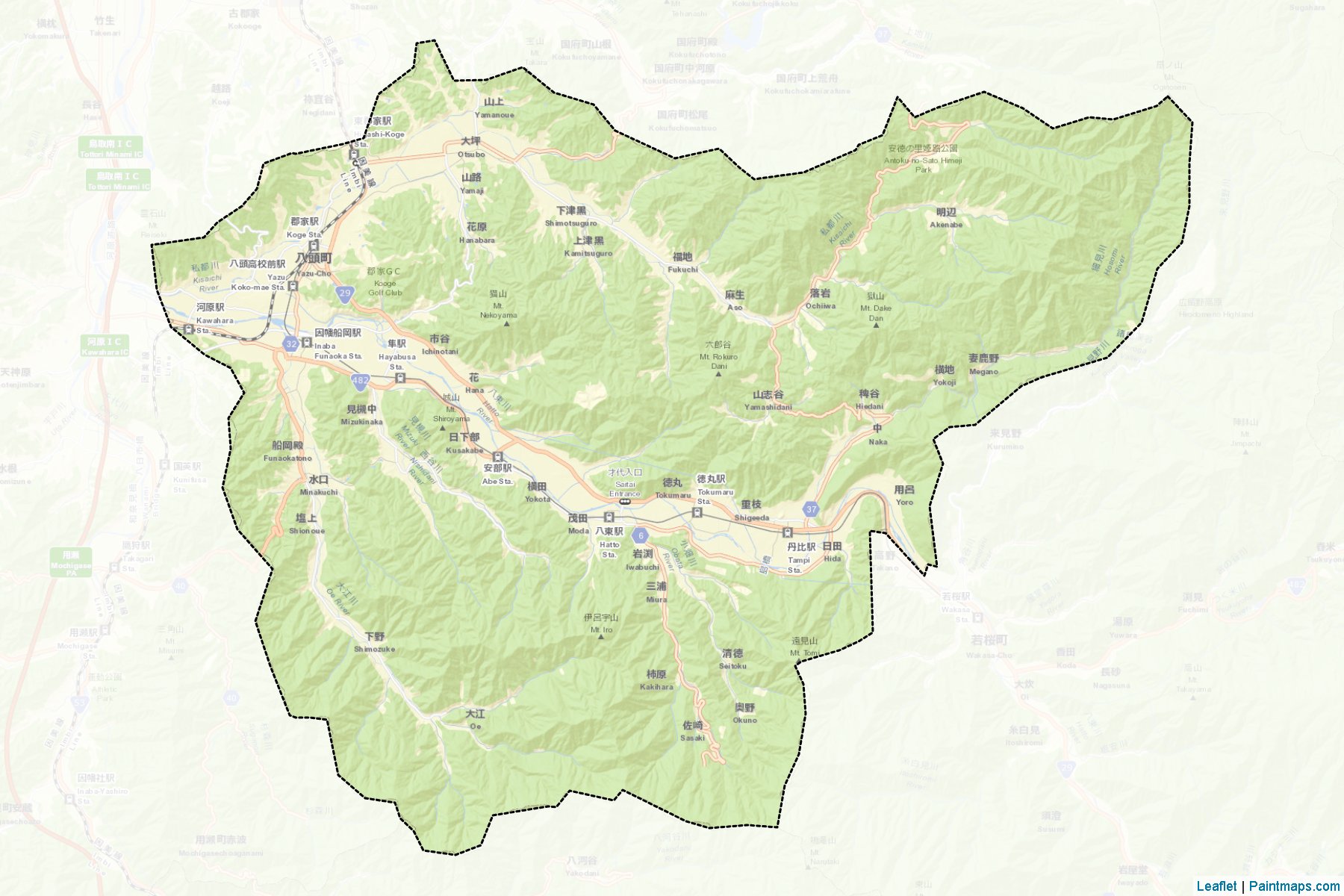 Yazu (Tottori Prefecture) Map Cropping Samples-2