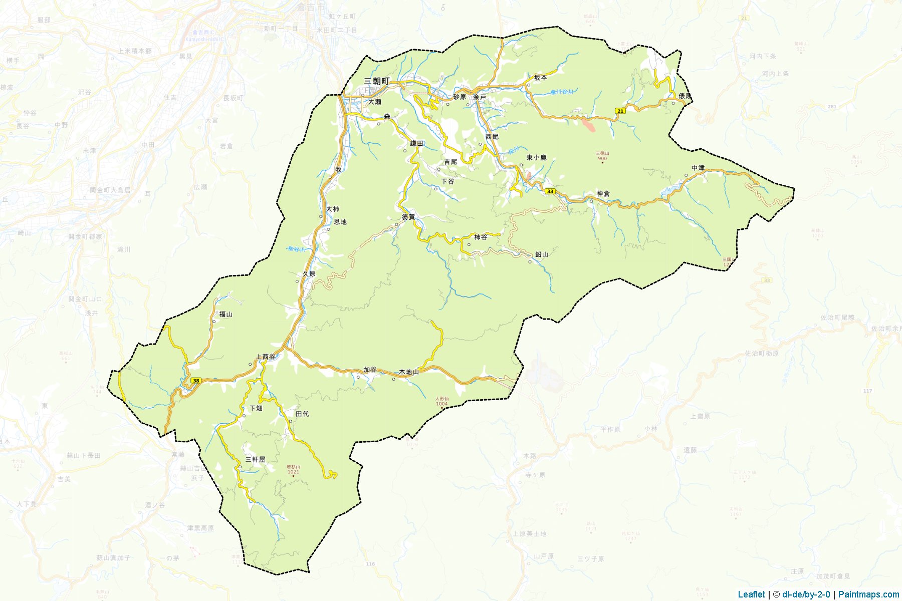 Misasa (Tottori Prefecture) Map Cropping Samples-1