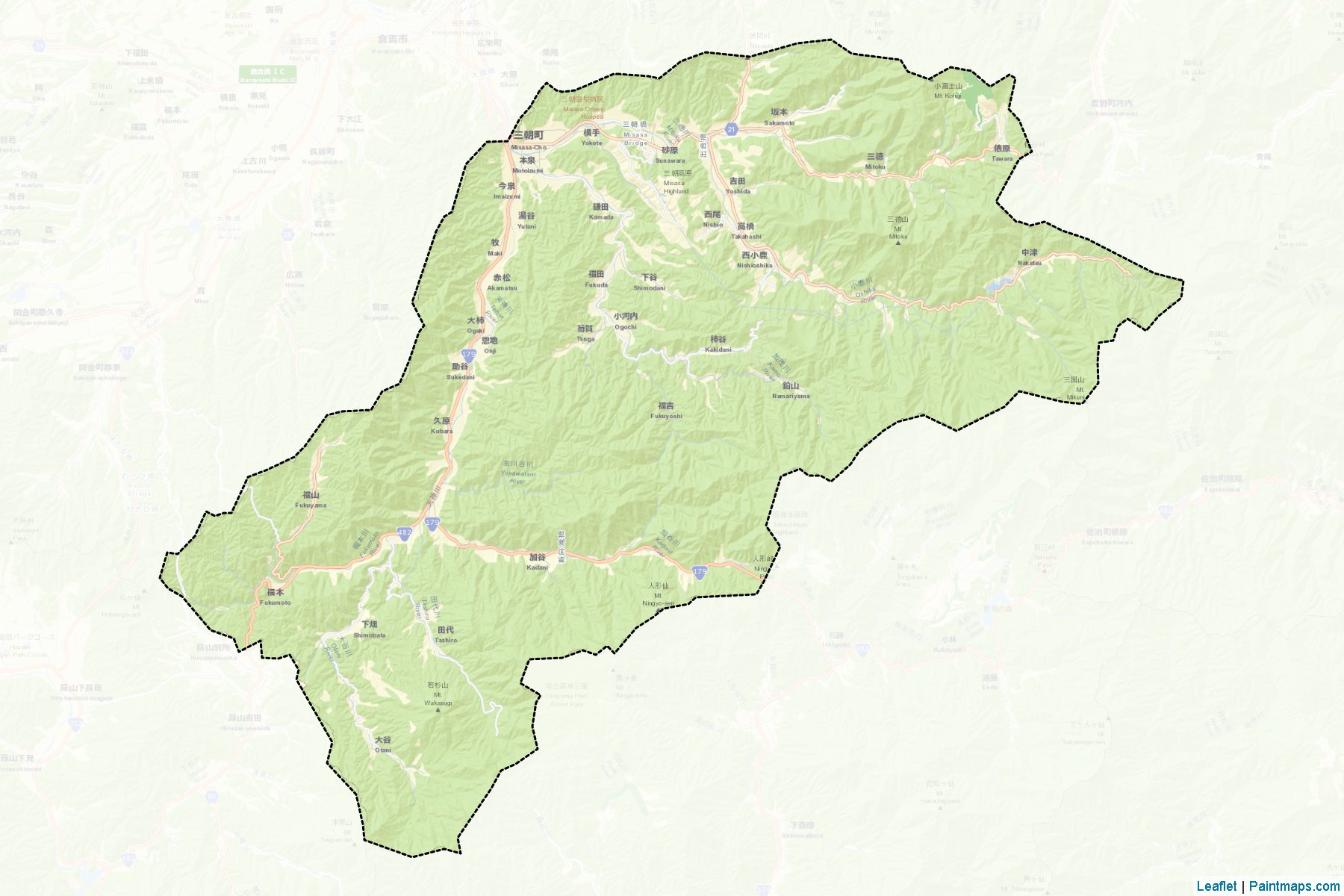 Misasa (Tottori Prefecture) Map Cropping Samples-2