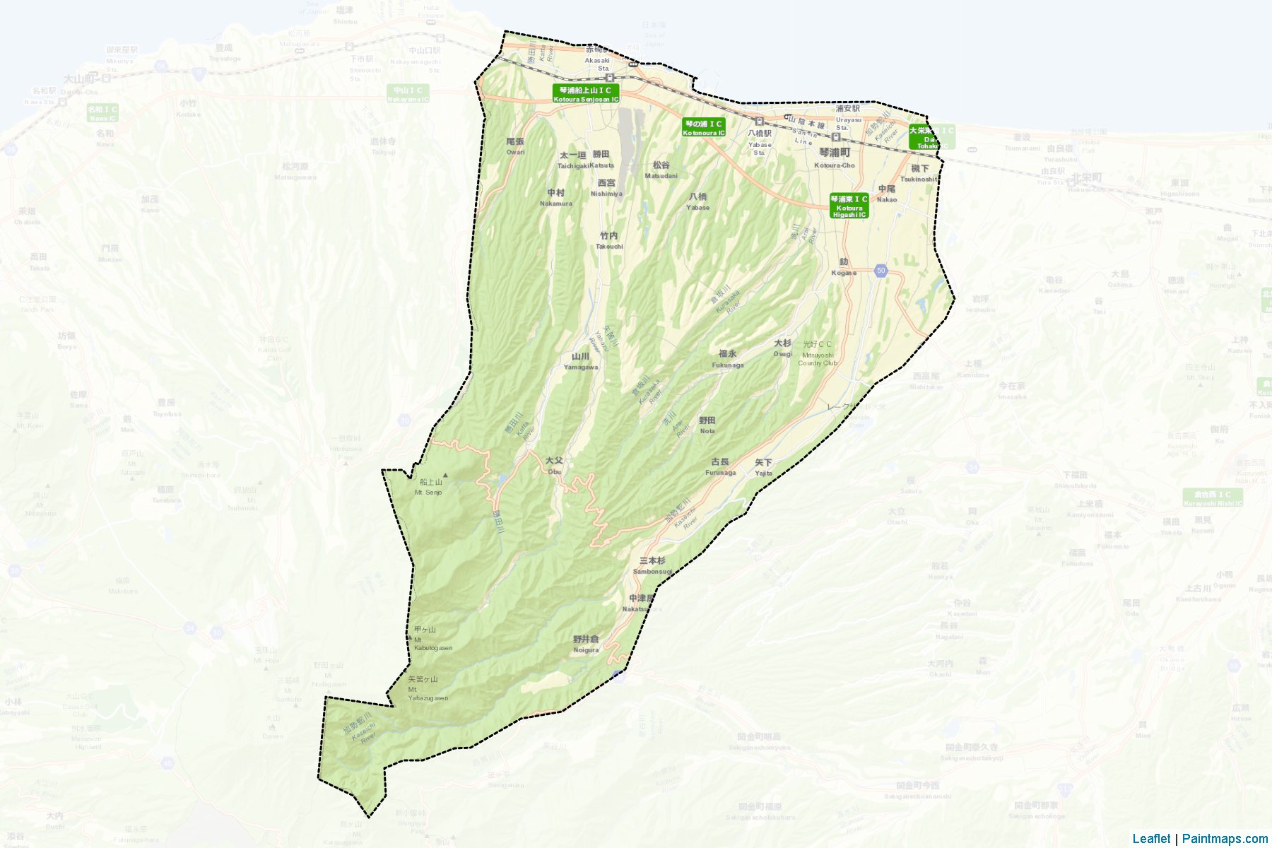 Kotoura (Tottori Prefecture) Map Cropping Samples-2