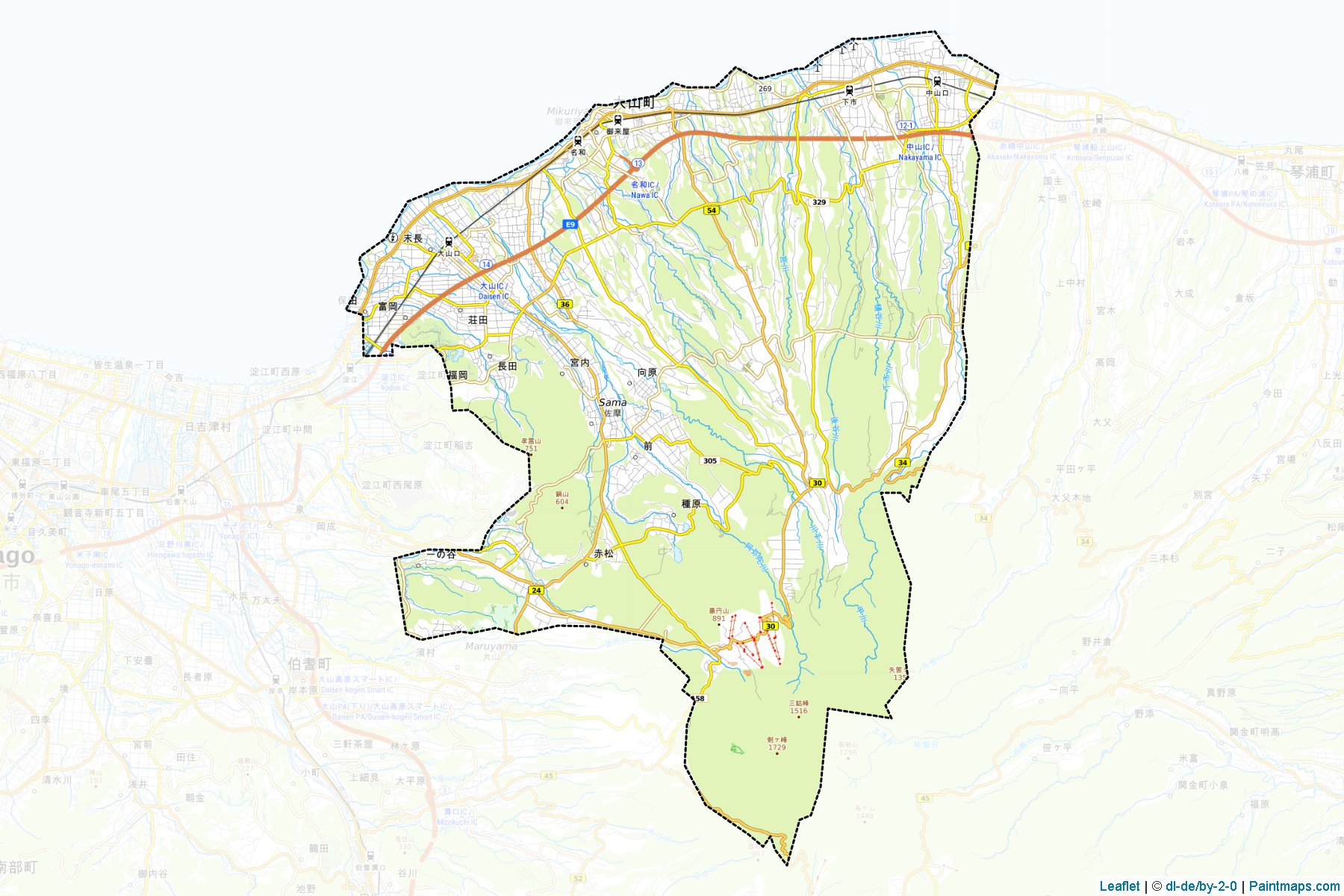 Daisen (Tottori Prefecture) Map Cropping Samples-1