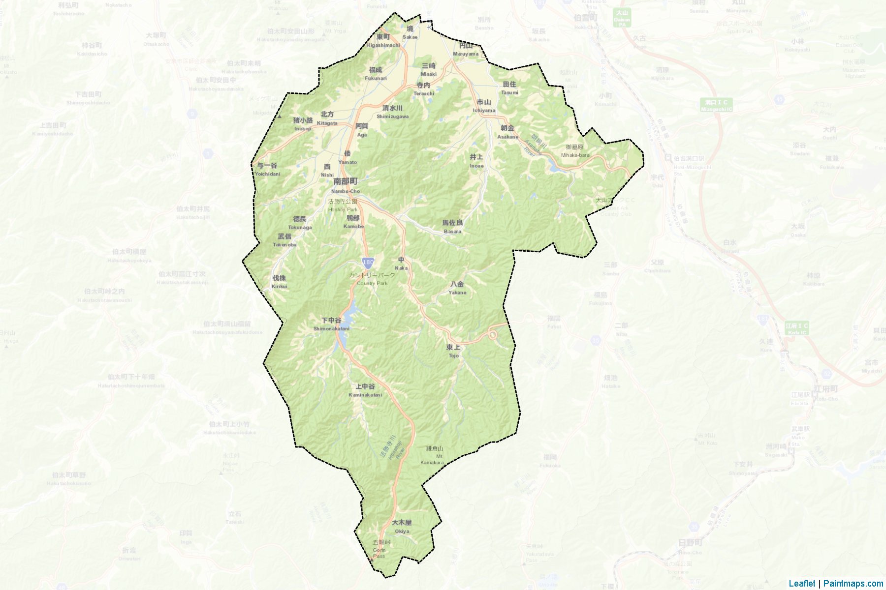 Muestras de recorte de mapas Nanbu (Tottori)-2