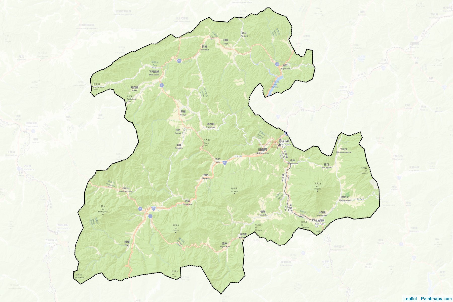 Nichinan (Tottori Prefecture) Map Cropping Samples-2