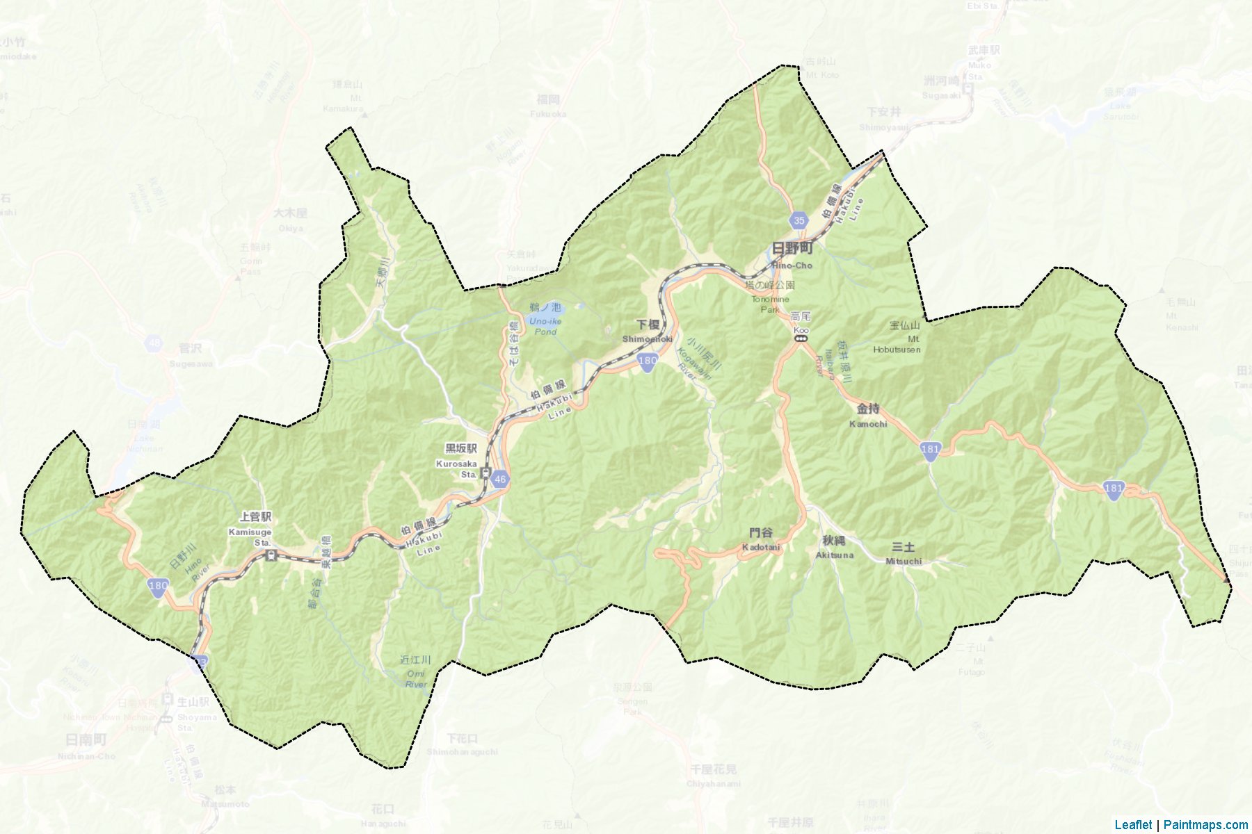 Hino (Tottori Prefecture) Map Cropping Samples-2