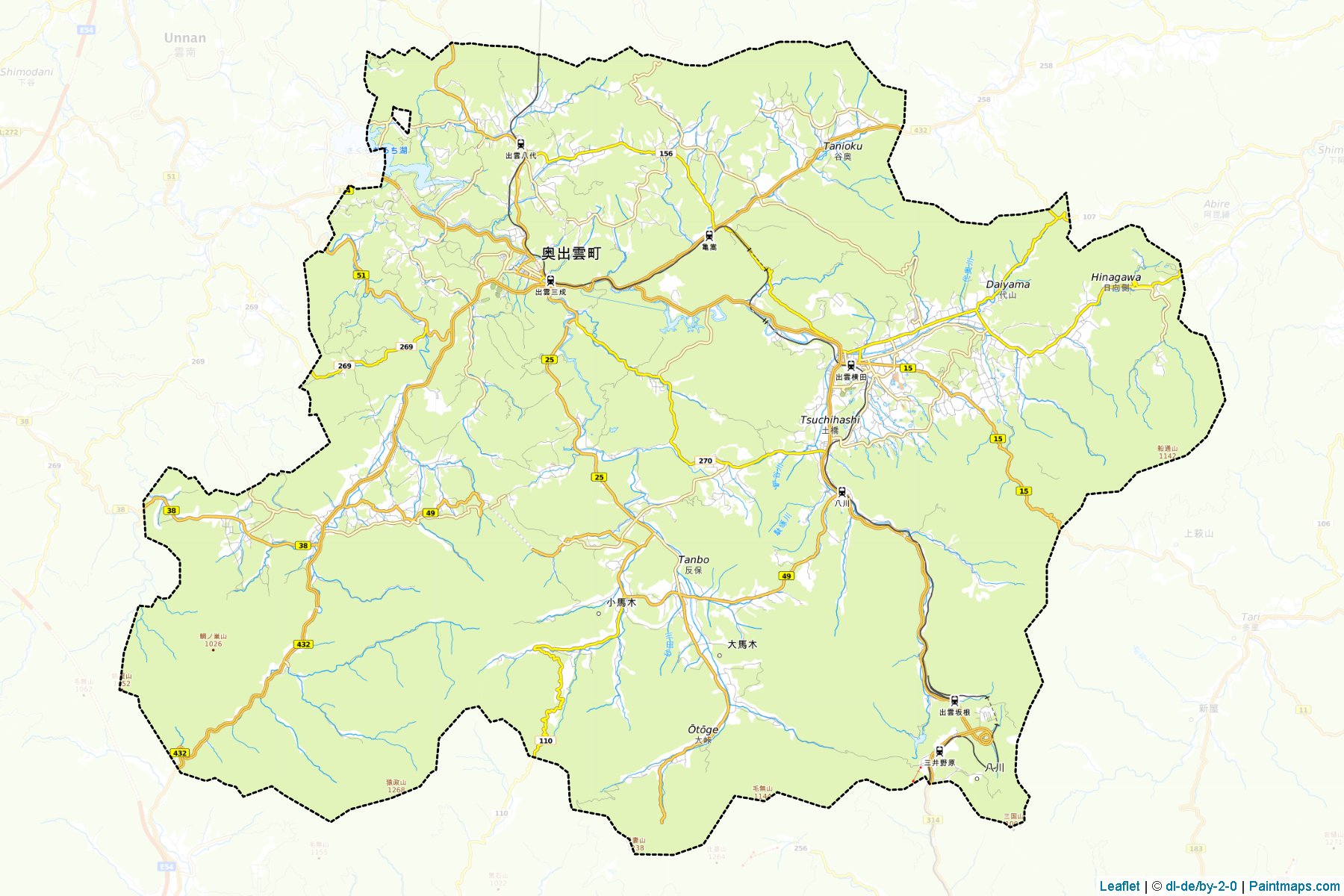 Okuizumo (Shimane Prefecture) Map Cropping Samples-1