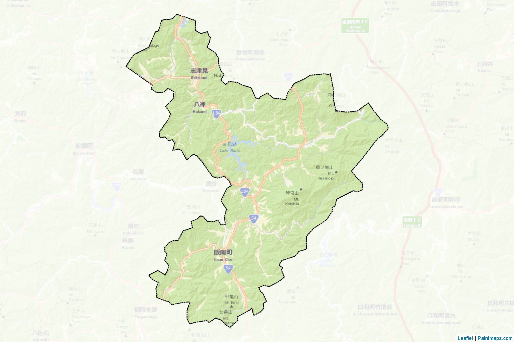 Muestras de recorte de mapas Iinan (Shimane)-2