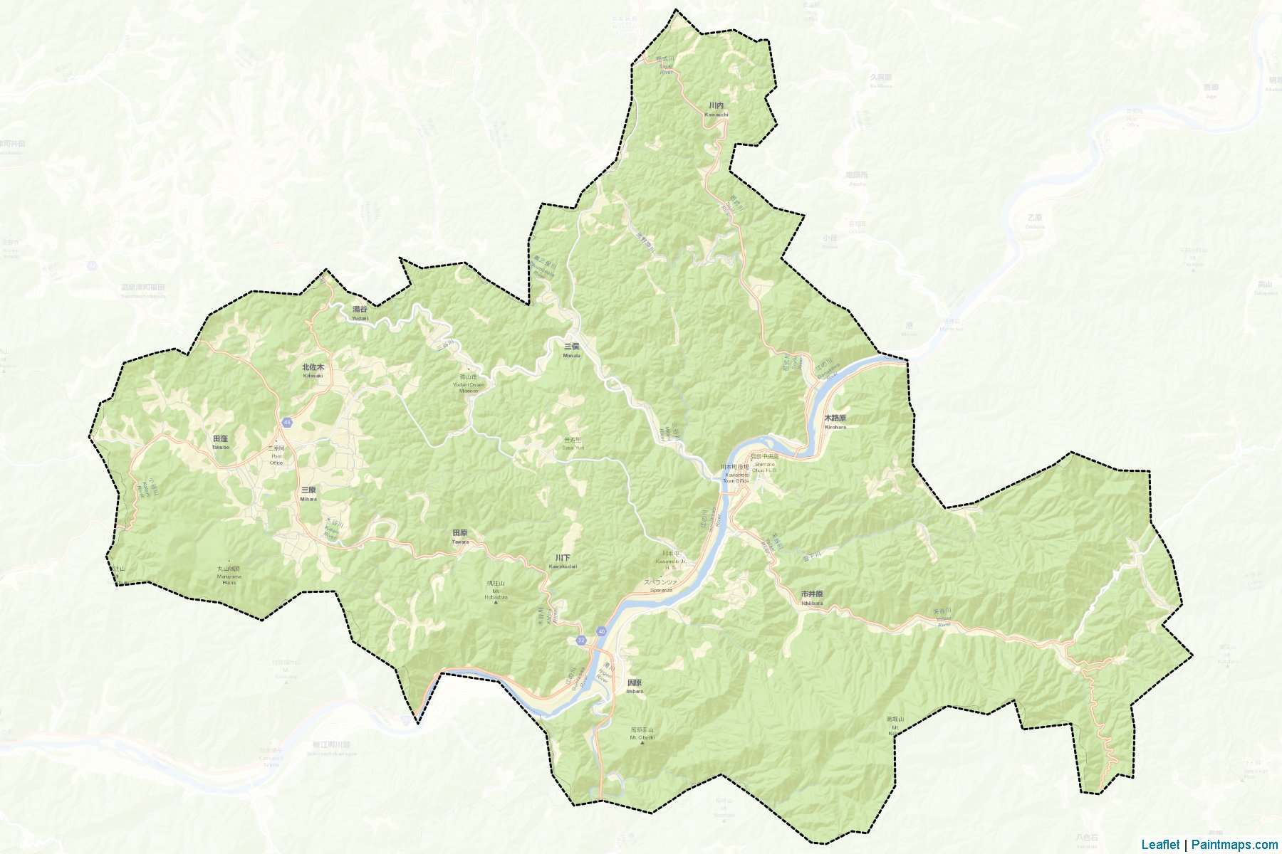 Kawamoto (Shimane Prefecture) Map Cropping Samples-2