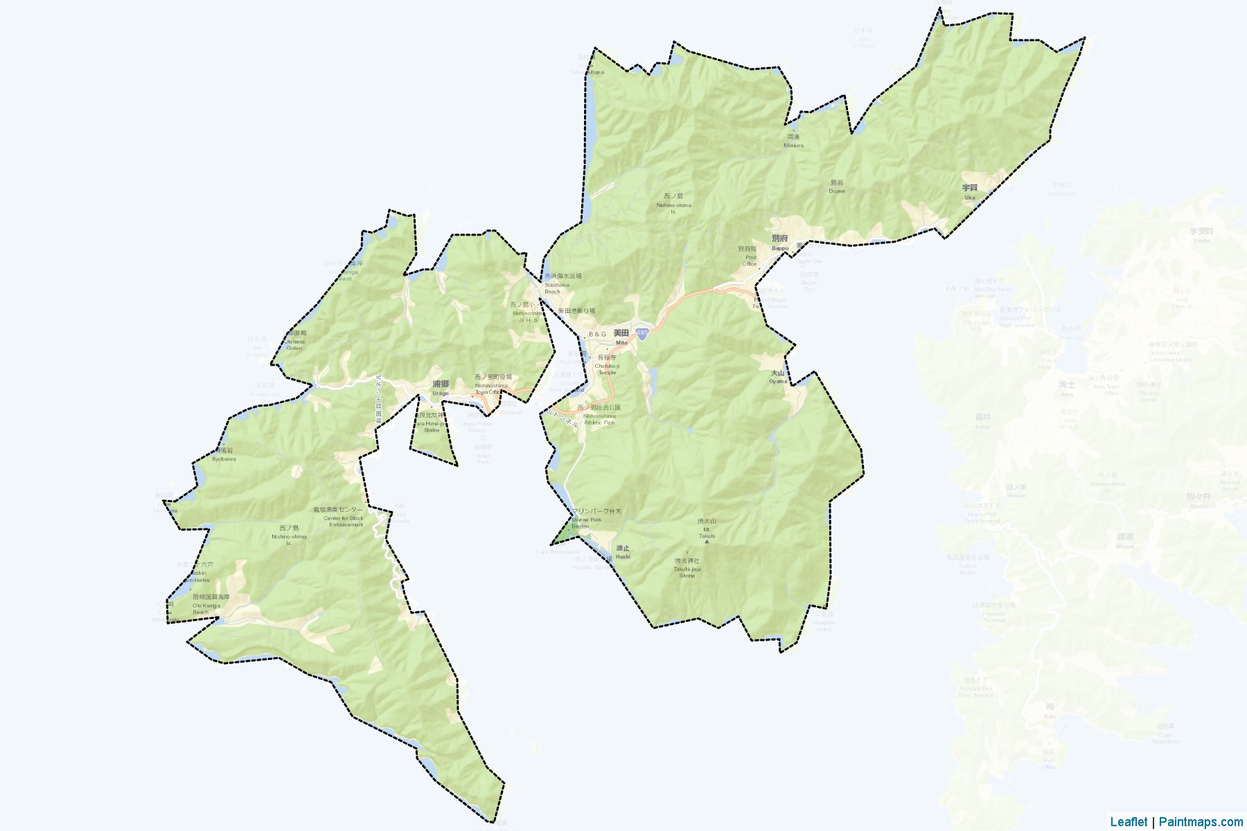 Nishinoshima (Shimane Prefecture) Map Cropping Samples-2