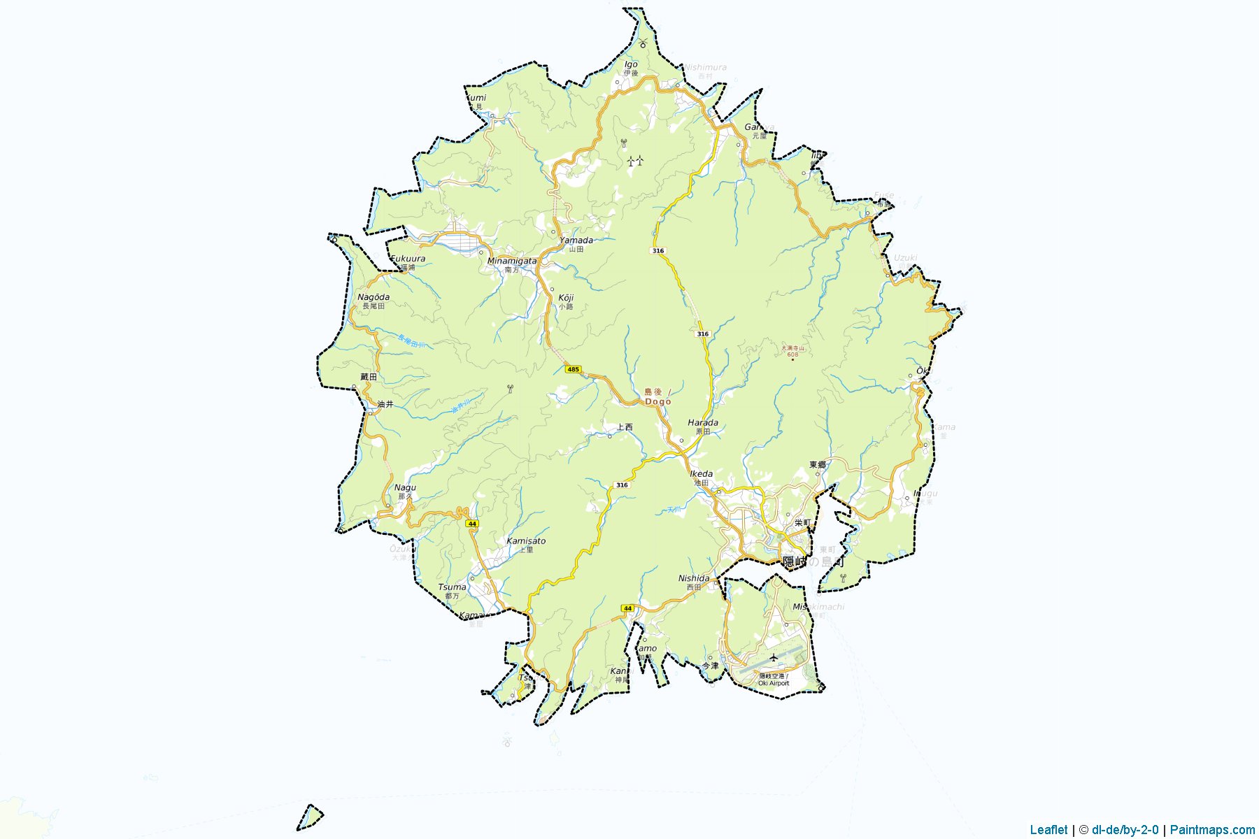 Muestras de recorte de mapas Okinoshima (Shimane)-1