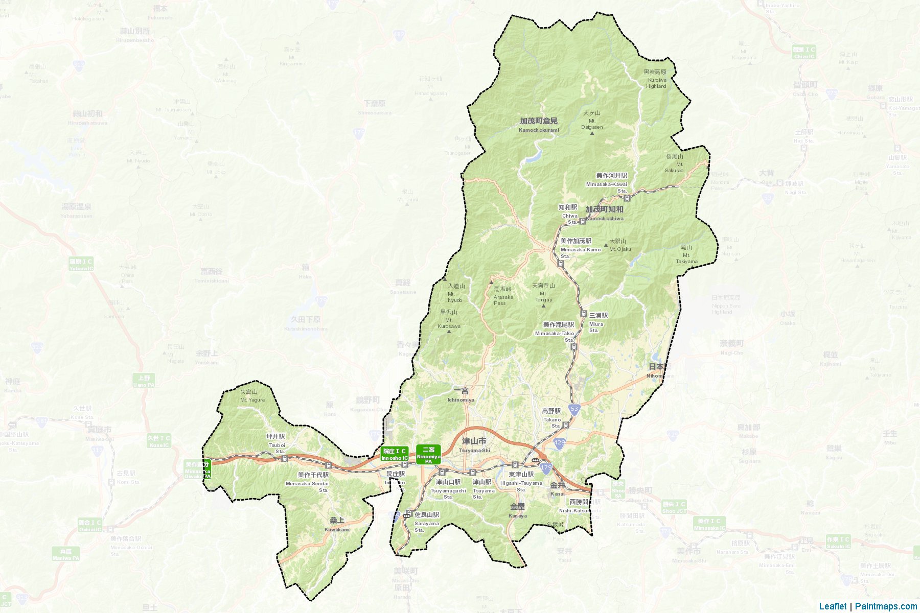 Muestras de recorte de mapas Tsuyama (Okayama)-2